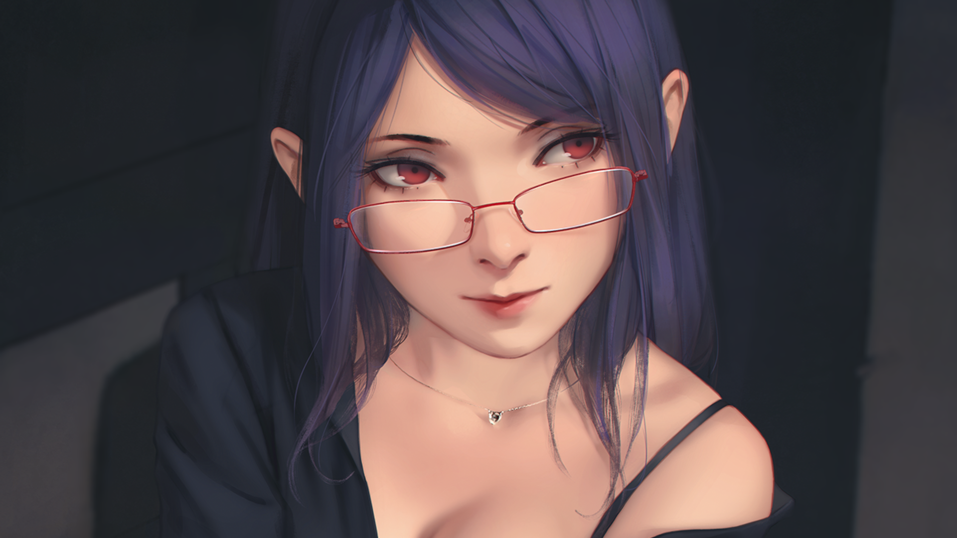 Kamishiro Rize from Tokyo Ghoul wearing glasses HD Wallpaper