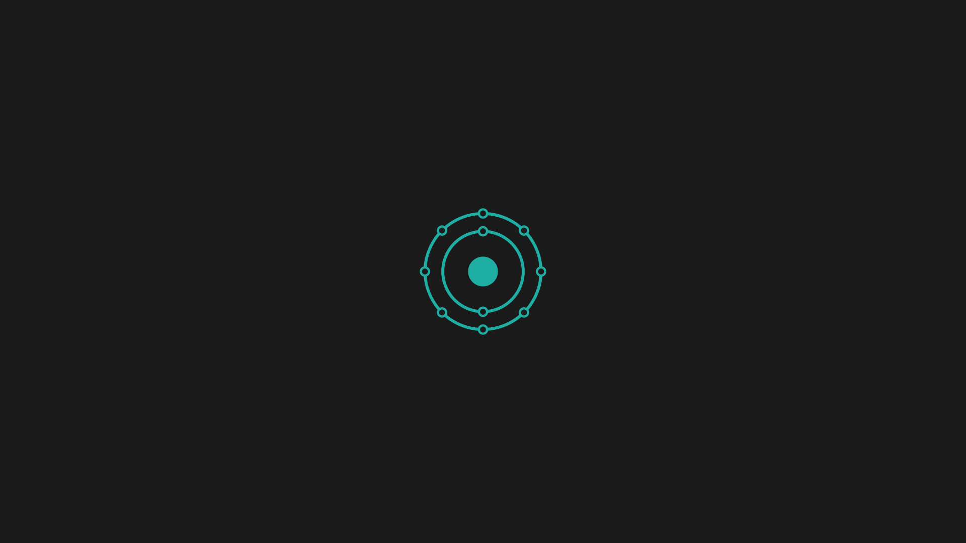 Minimalist atom diagram on black background HD Wallpaper