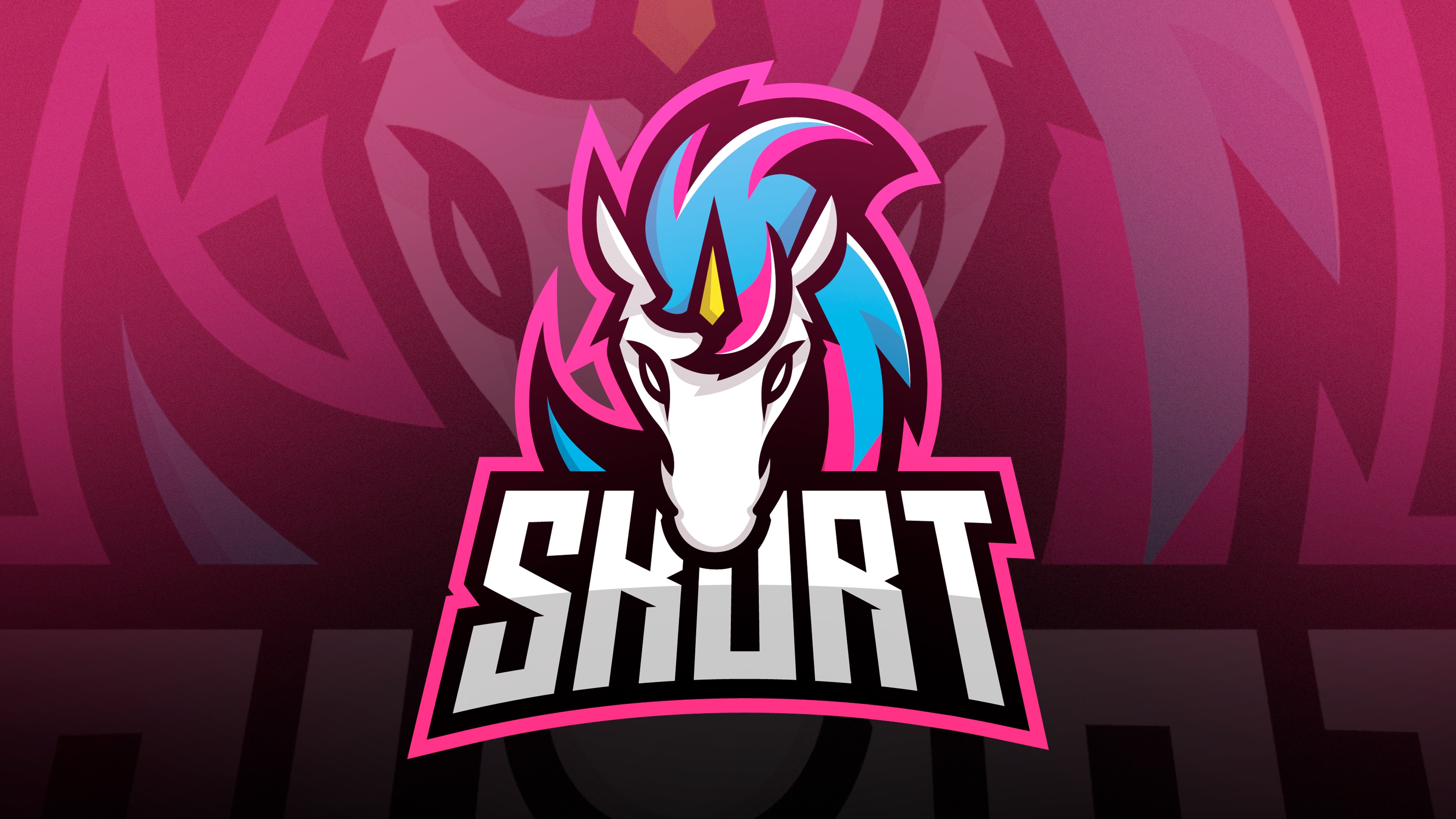 Esports logo with a unicorn and the word SKURT HD Wallpaper
