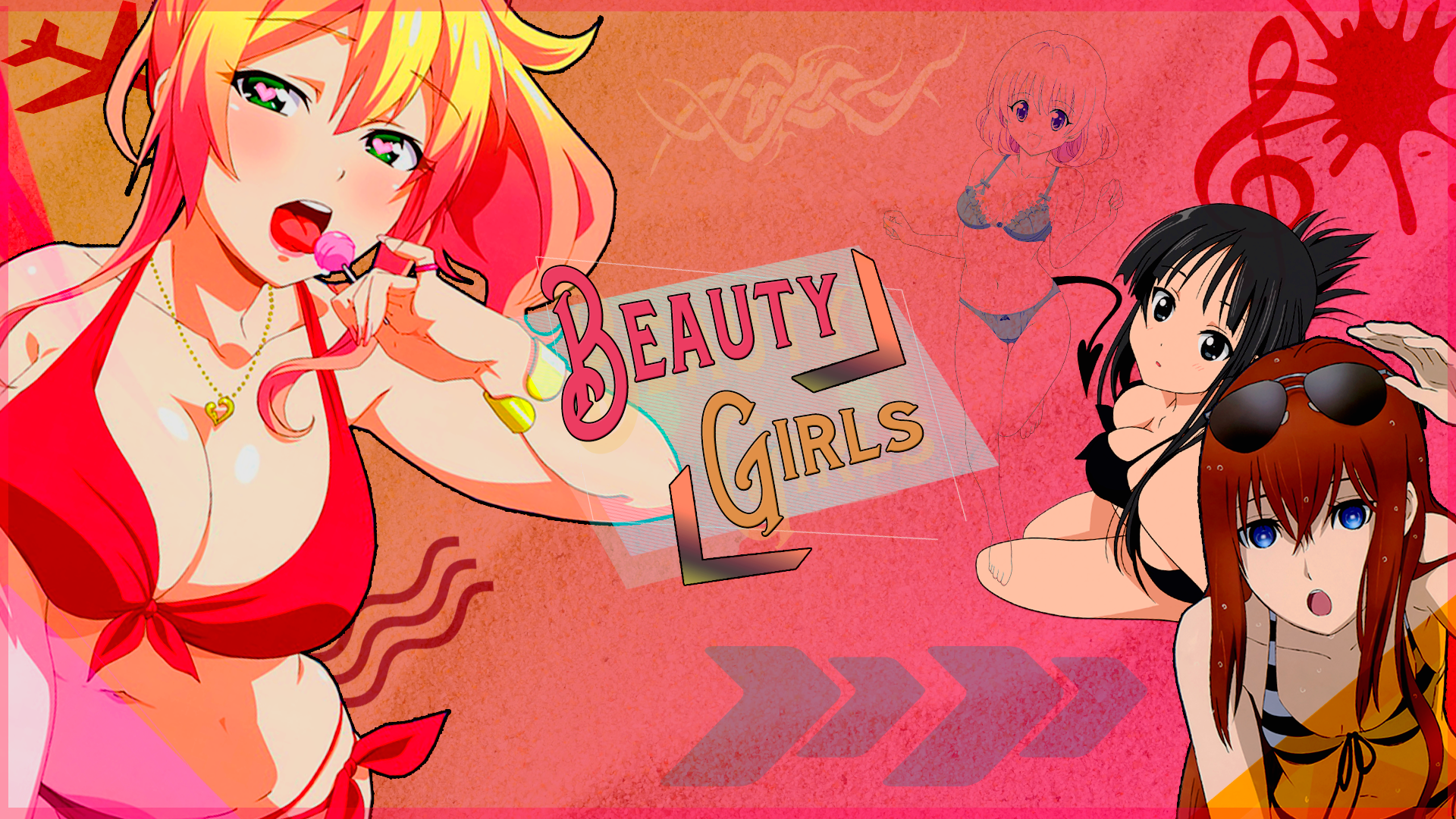 Beauty Girls anime art with Akiyama Mio and Makise Kurisu HD Wallpaper