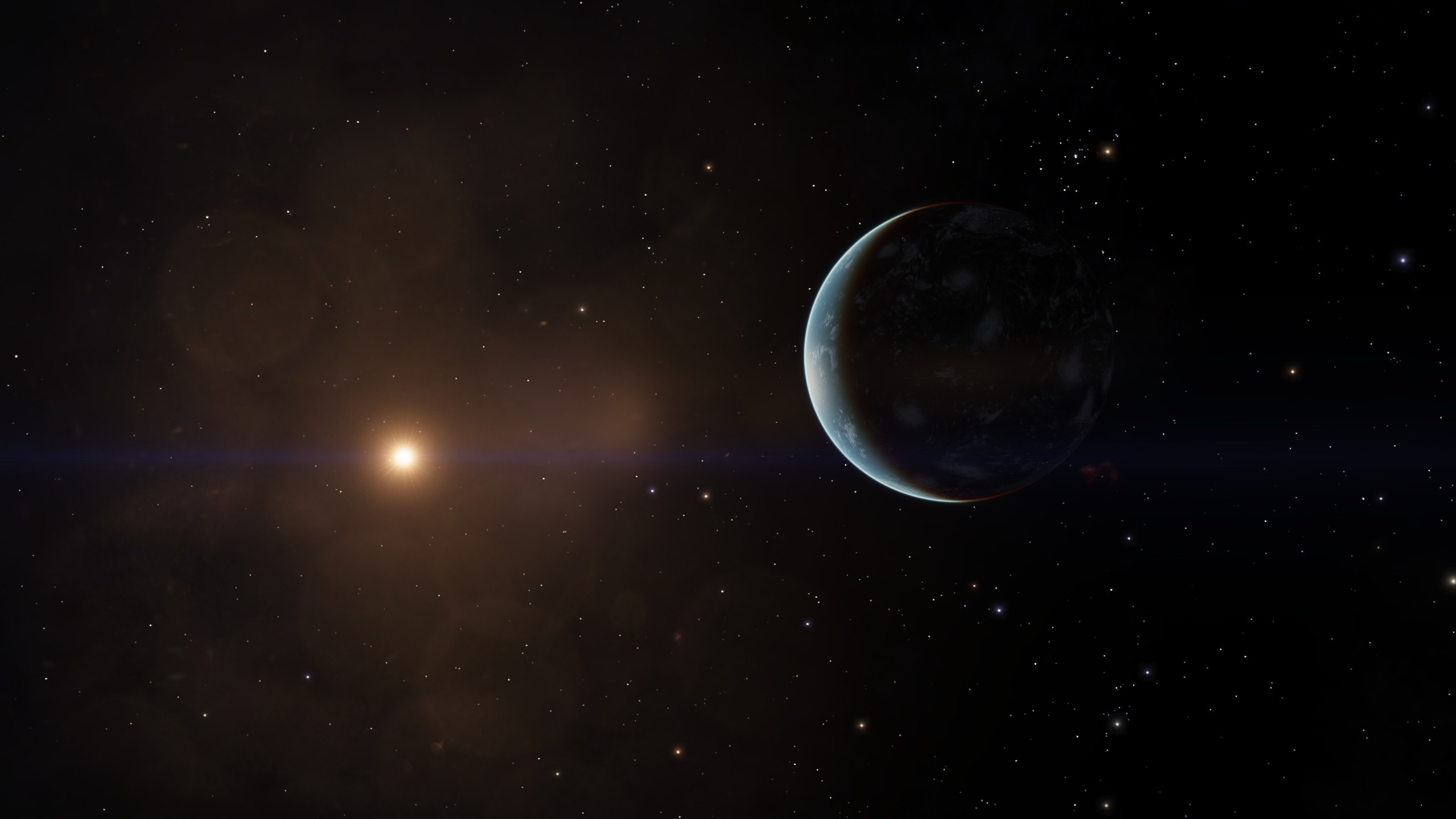 Planet and Star in Elite: Dangerous HD Wallpaper