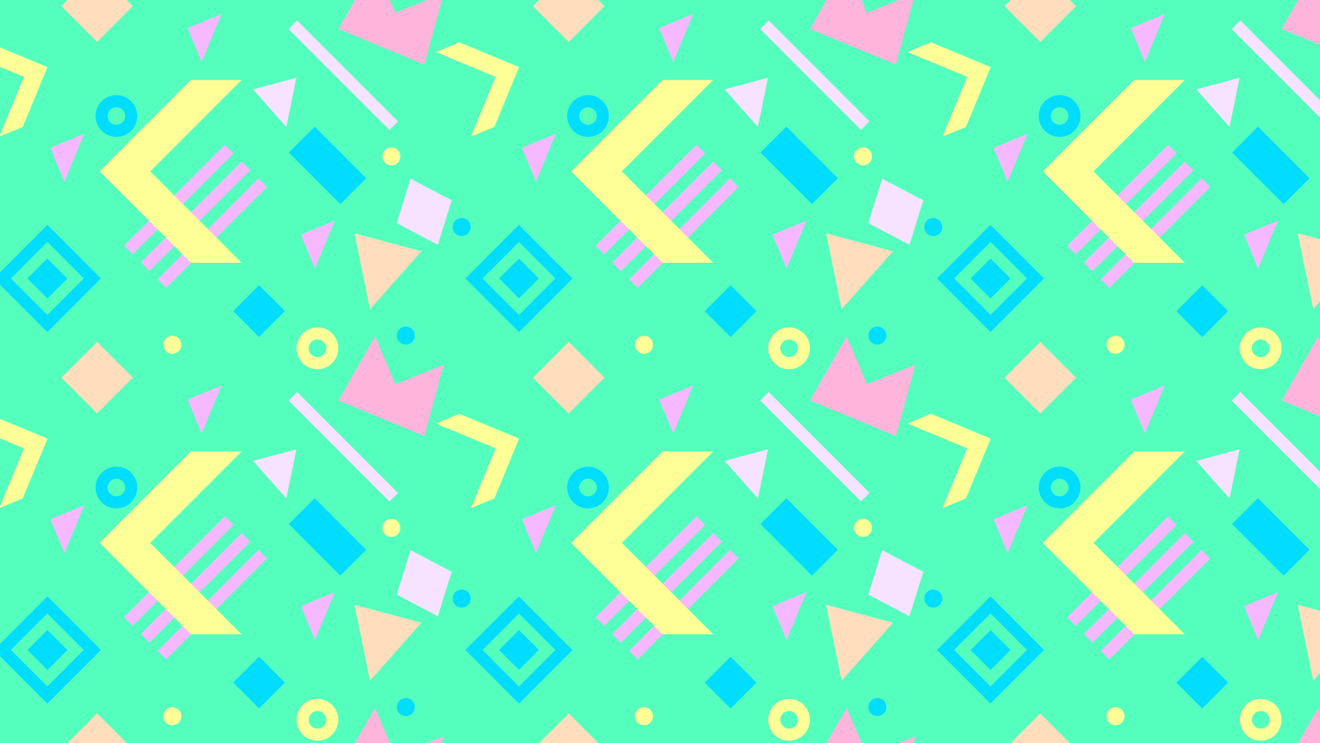 Retro 90s Memphis Style Geometric Pattern HD Wallpaper