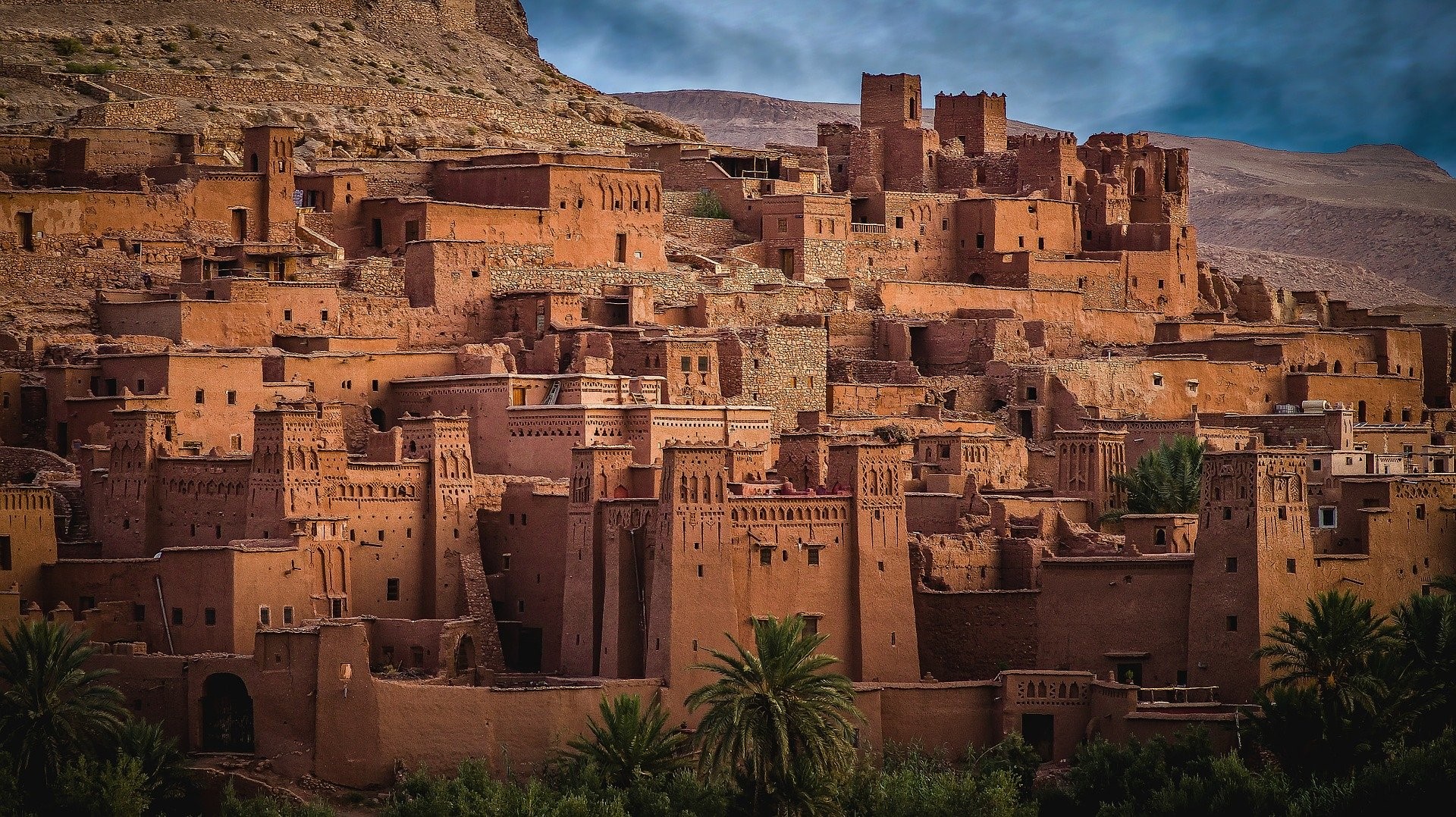 Ancient Kasbah village in Morocco HD Wallpaper
