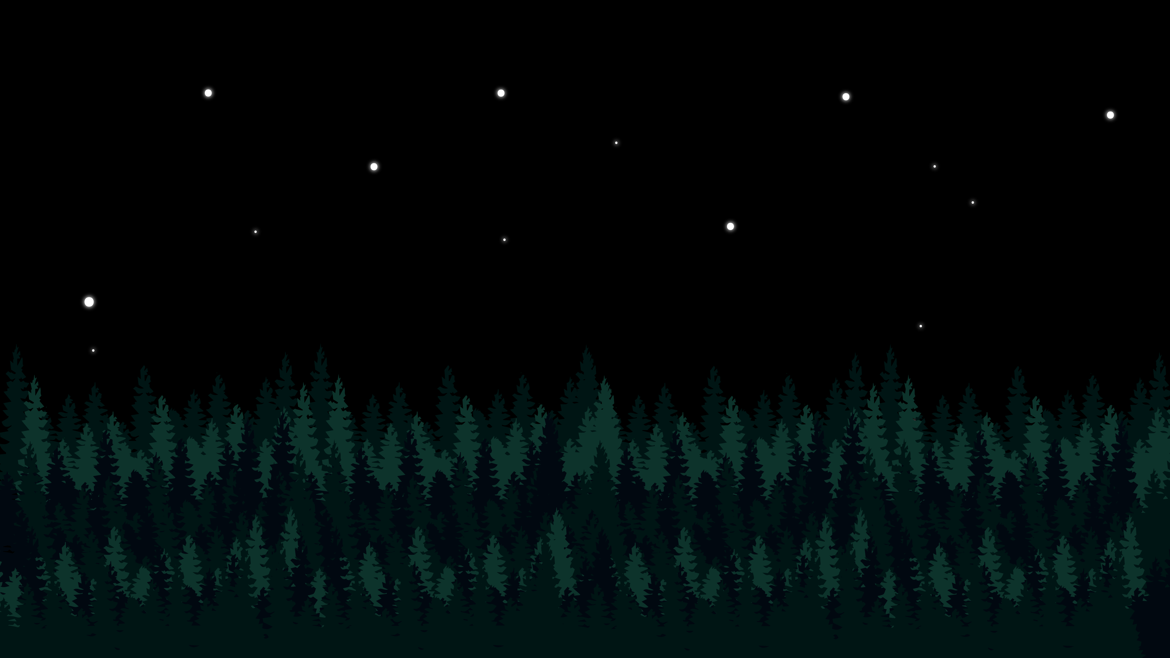 Night forest with stars HD Wallpaper