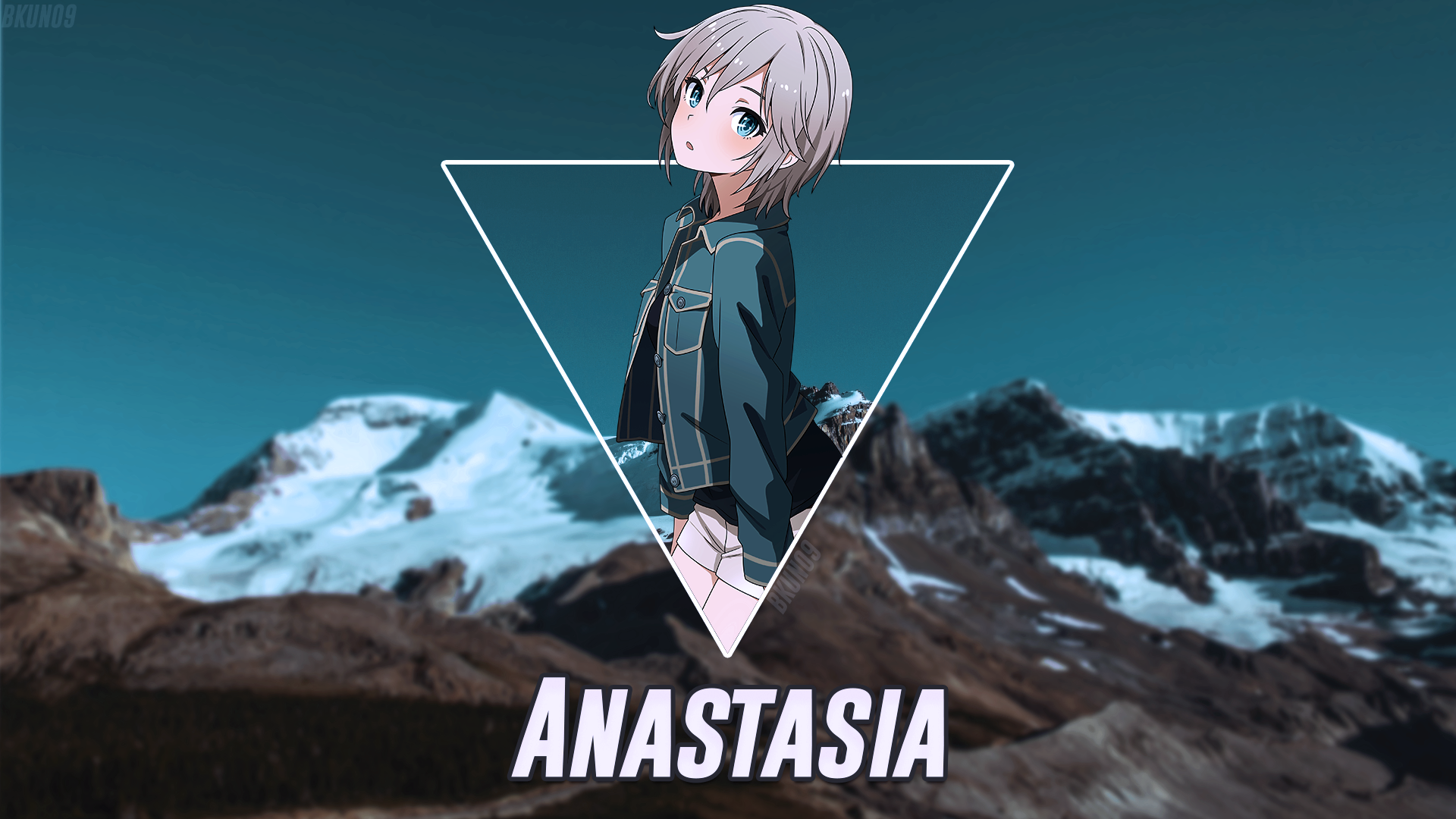 Anastasia anime girl in front of mountains HD Wallpaper