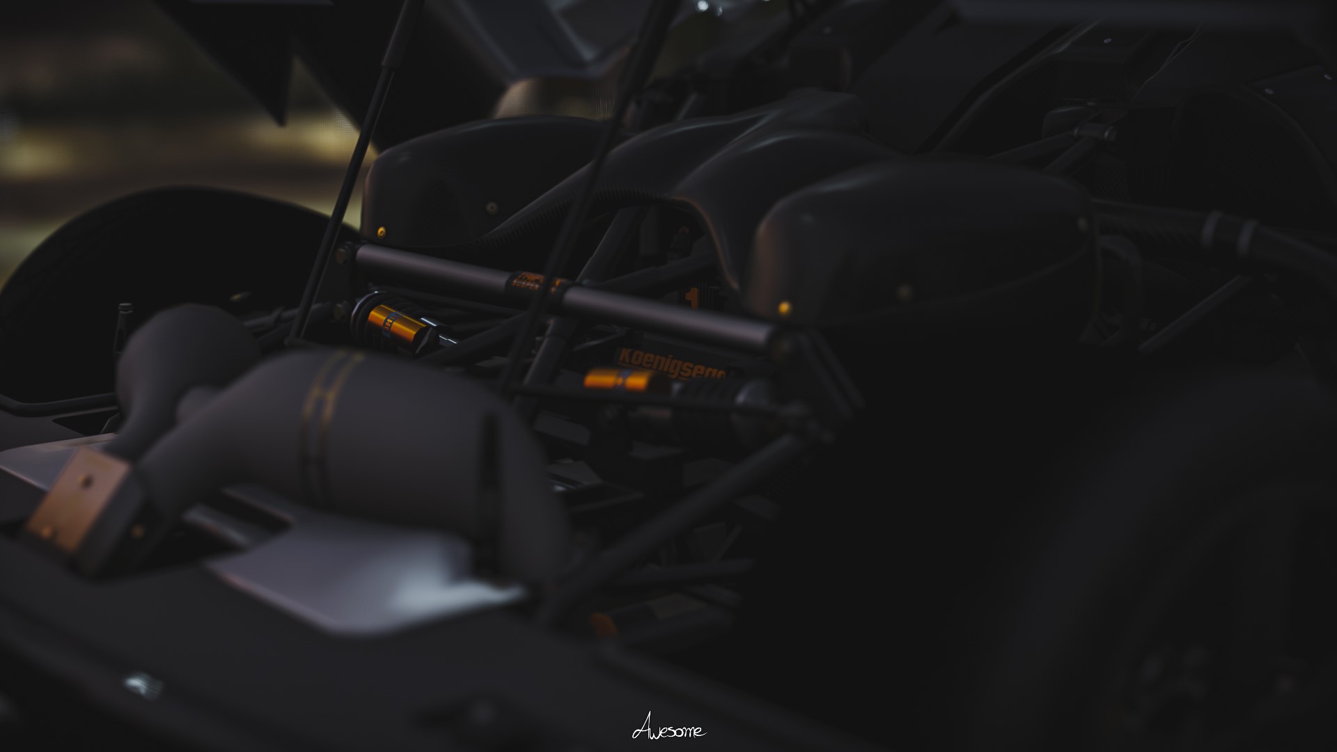 Koenigsegg Agera One:1 engine bay in Forza Horizon 4 HD Wallpaper