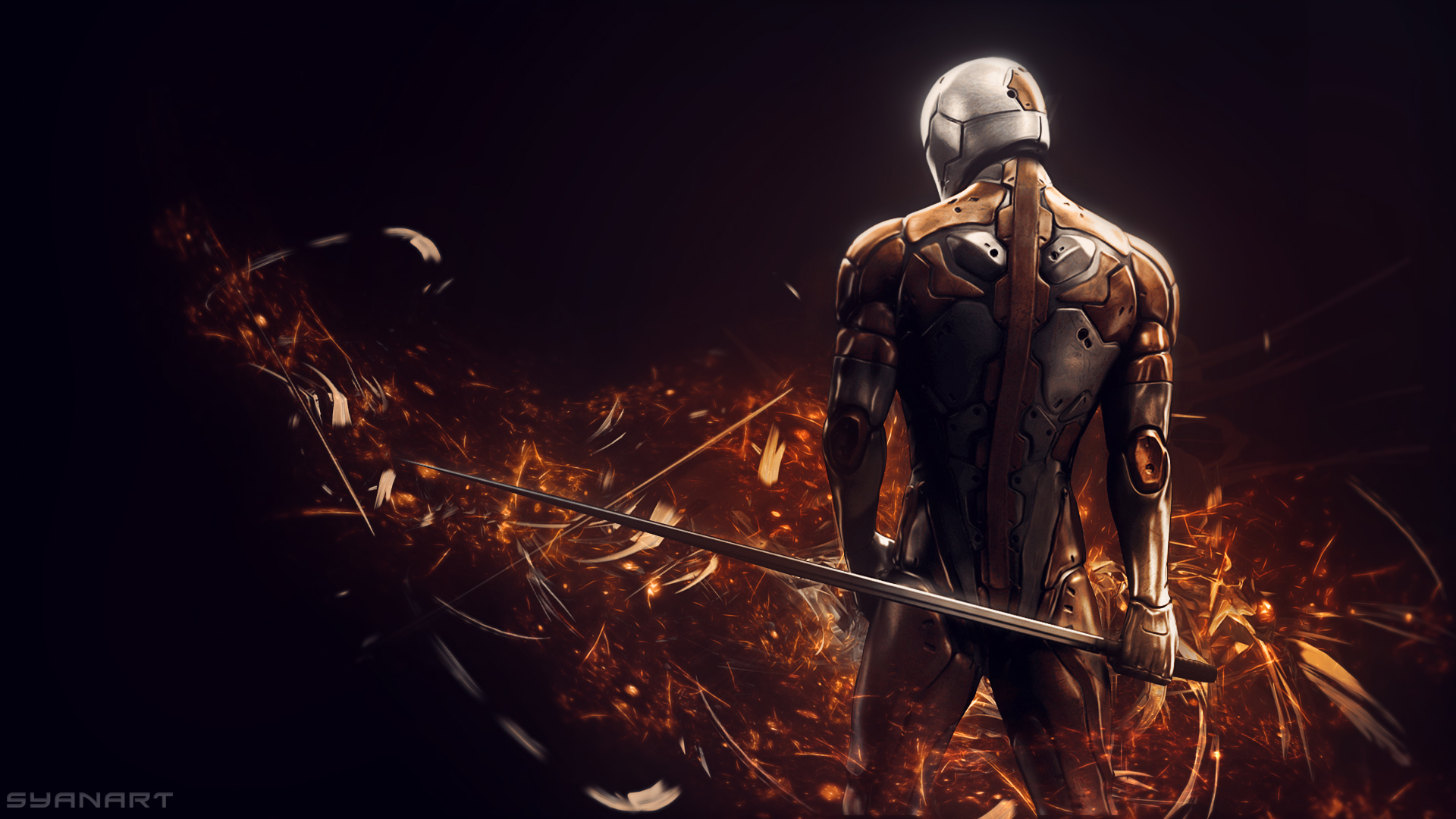 Gray Fox from Metal Gear Solid 2 with a sword HD Wallpaper