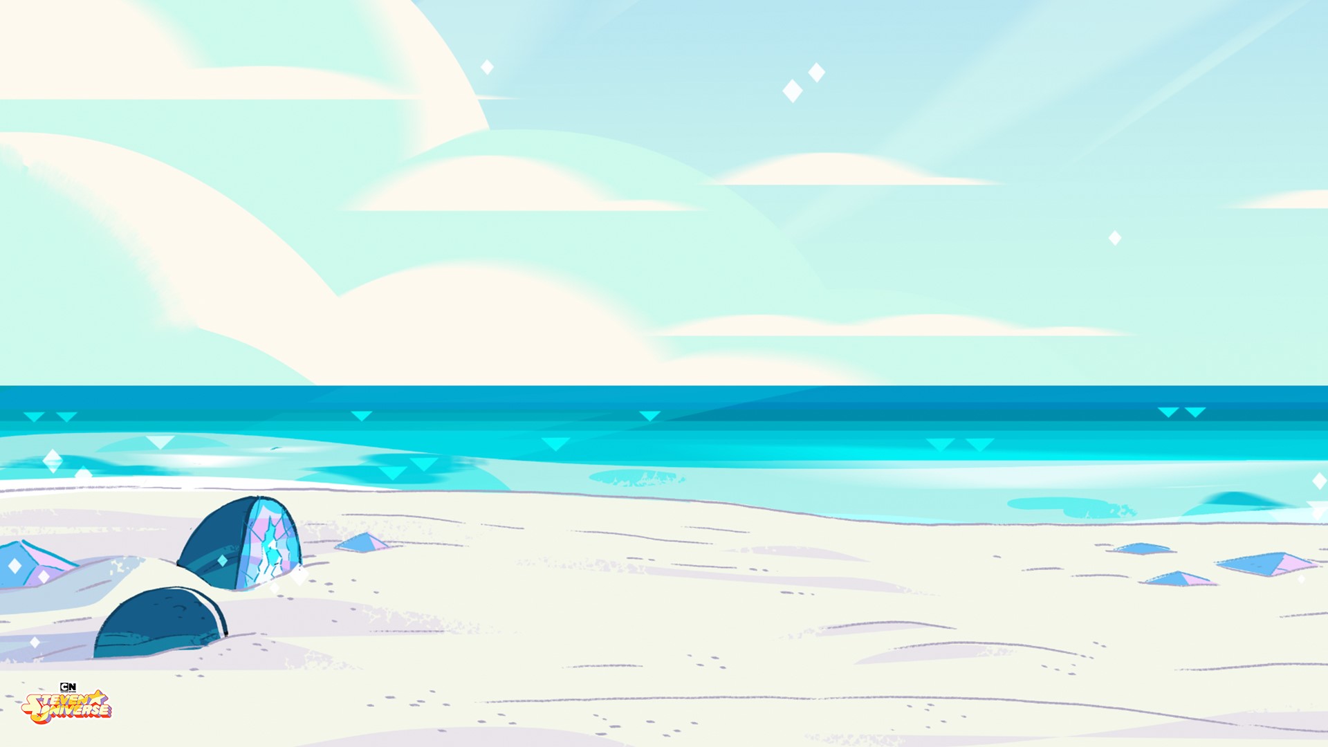 Beach with Crystal Shards from Steven Universe HD Wallpaper