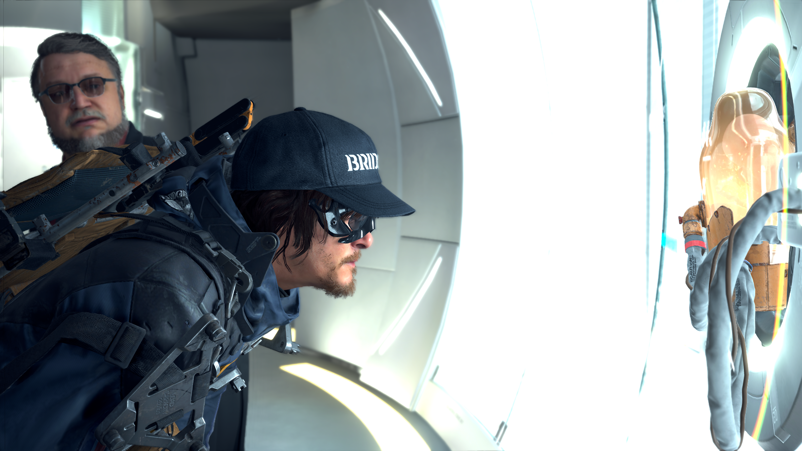 Guillermo del Toro and Norman Reedus in Death Stranding HD Wallpaper