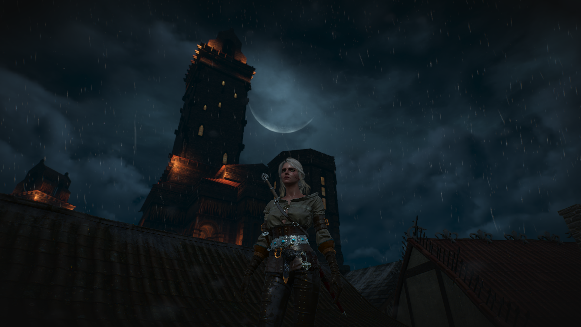 Ciri from The Witcher 3: Wild Hunt in the rain HD Wallpaper