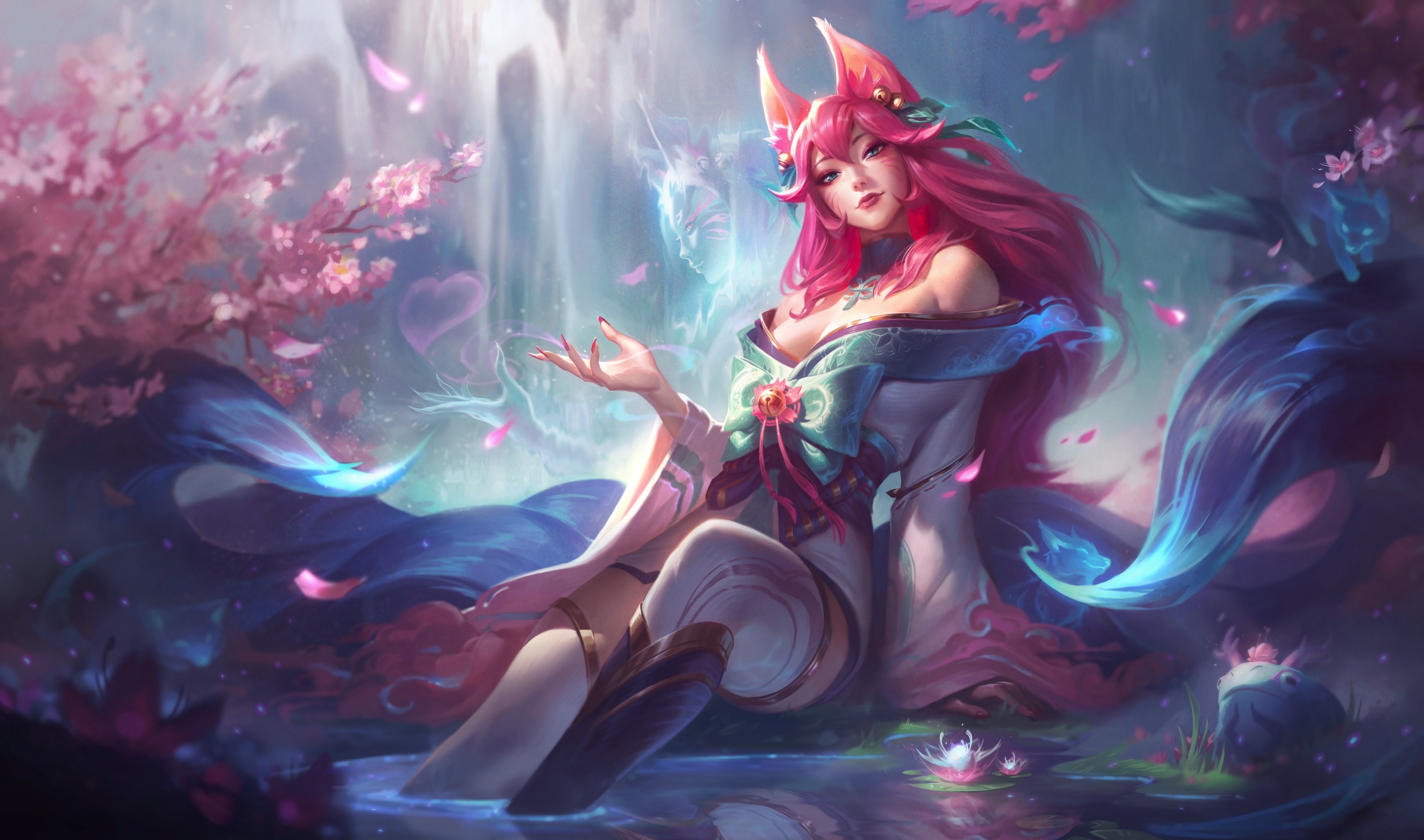Ahri from League of Legends Spirit Blossom HD Wallpaper