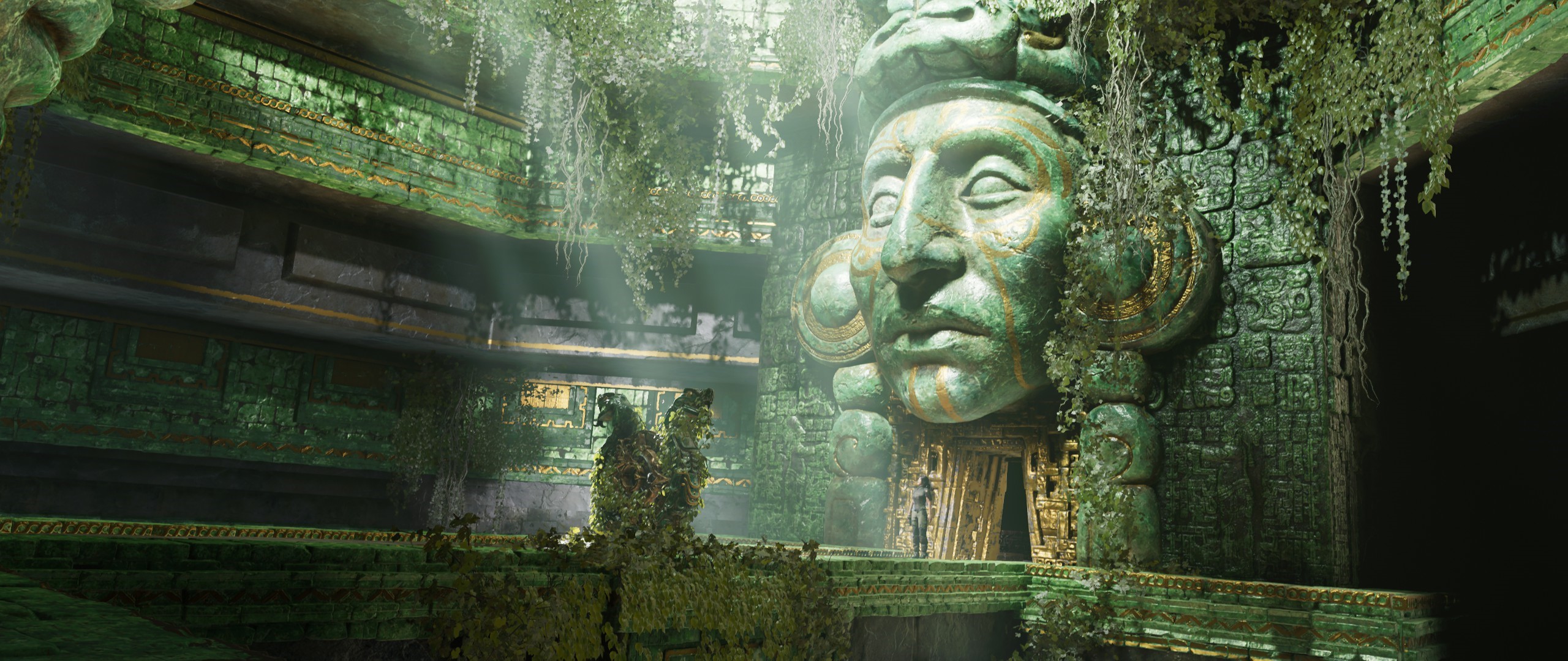 Lara Croft in a jungle temple from Shadow of the Tomb Raider HD Wallpaper