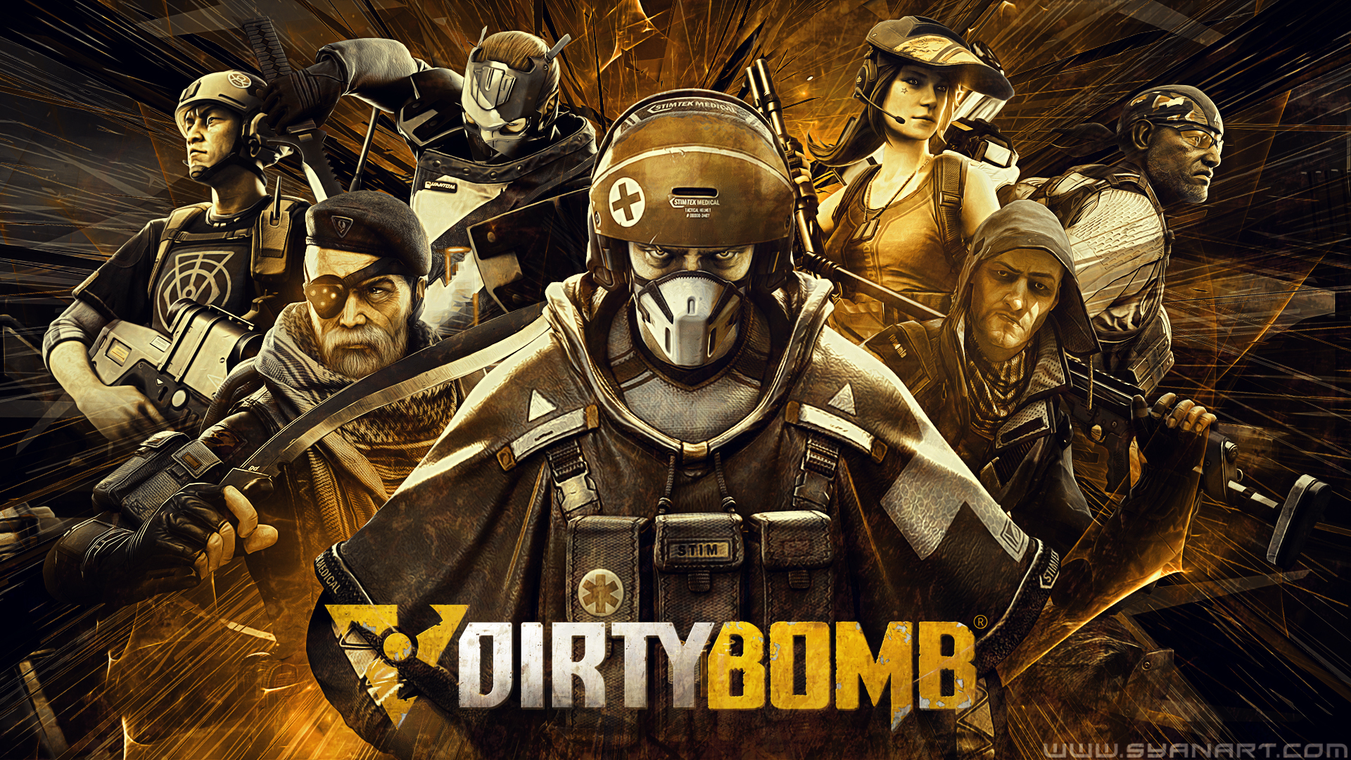 Dirty Bomb characters with weapons HD Wallpaper