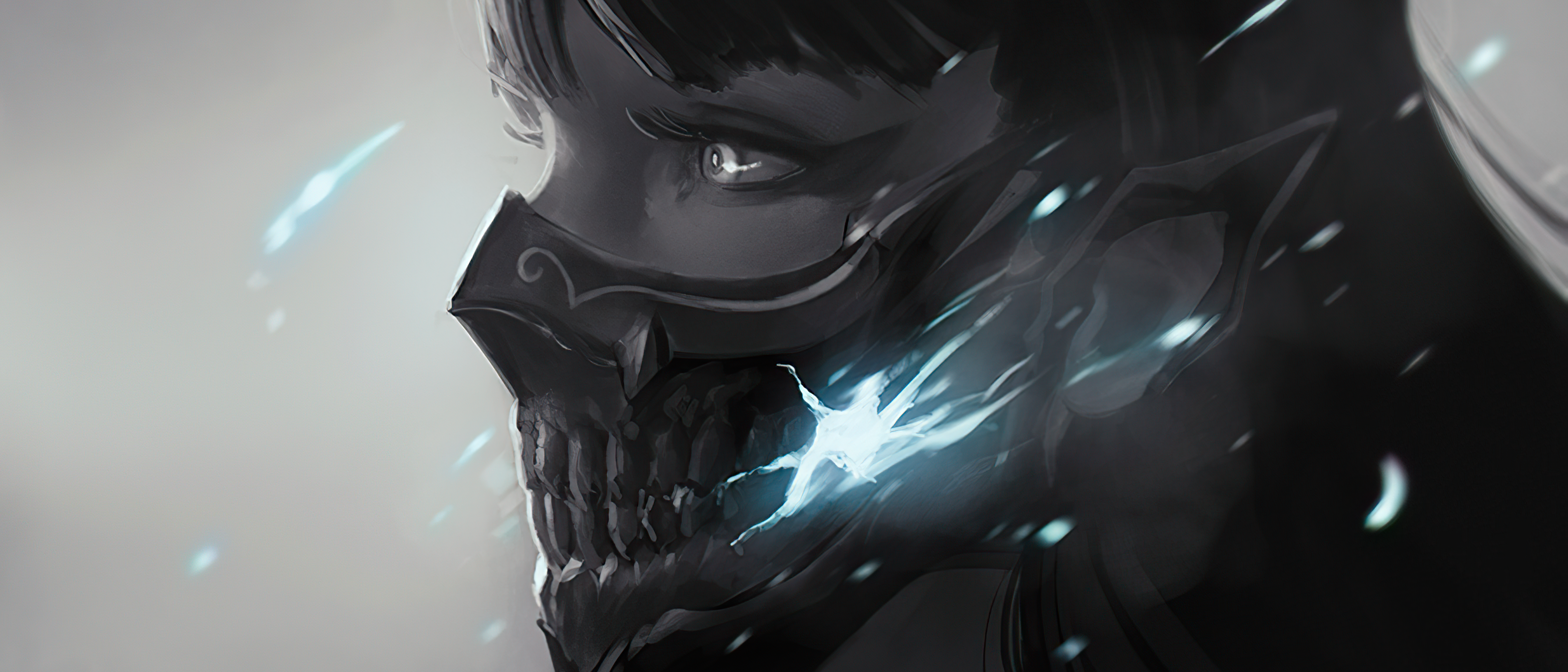 Illustration of a masked character with sparks HD Wallpaper