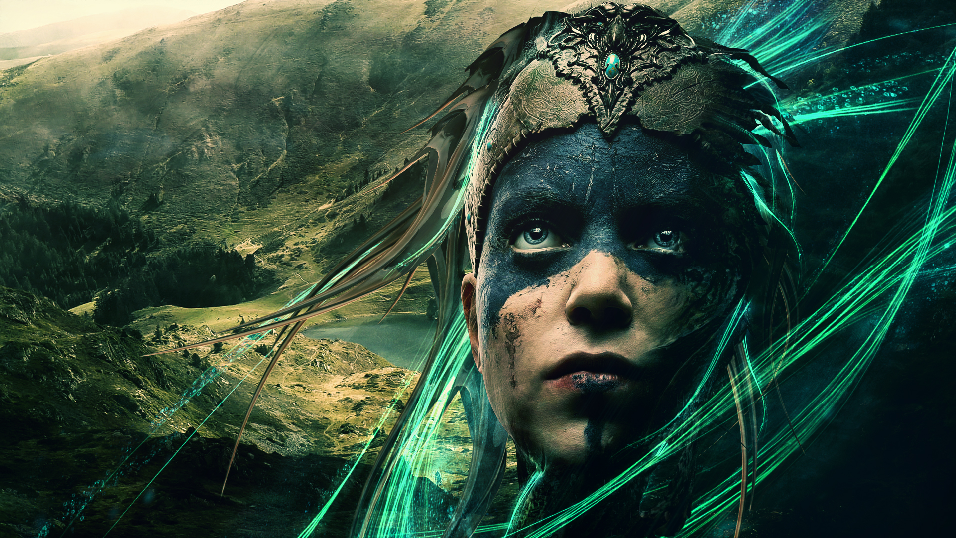 Senua from Hellblade with green energy HD Wallpaper