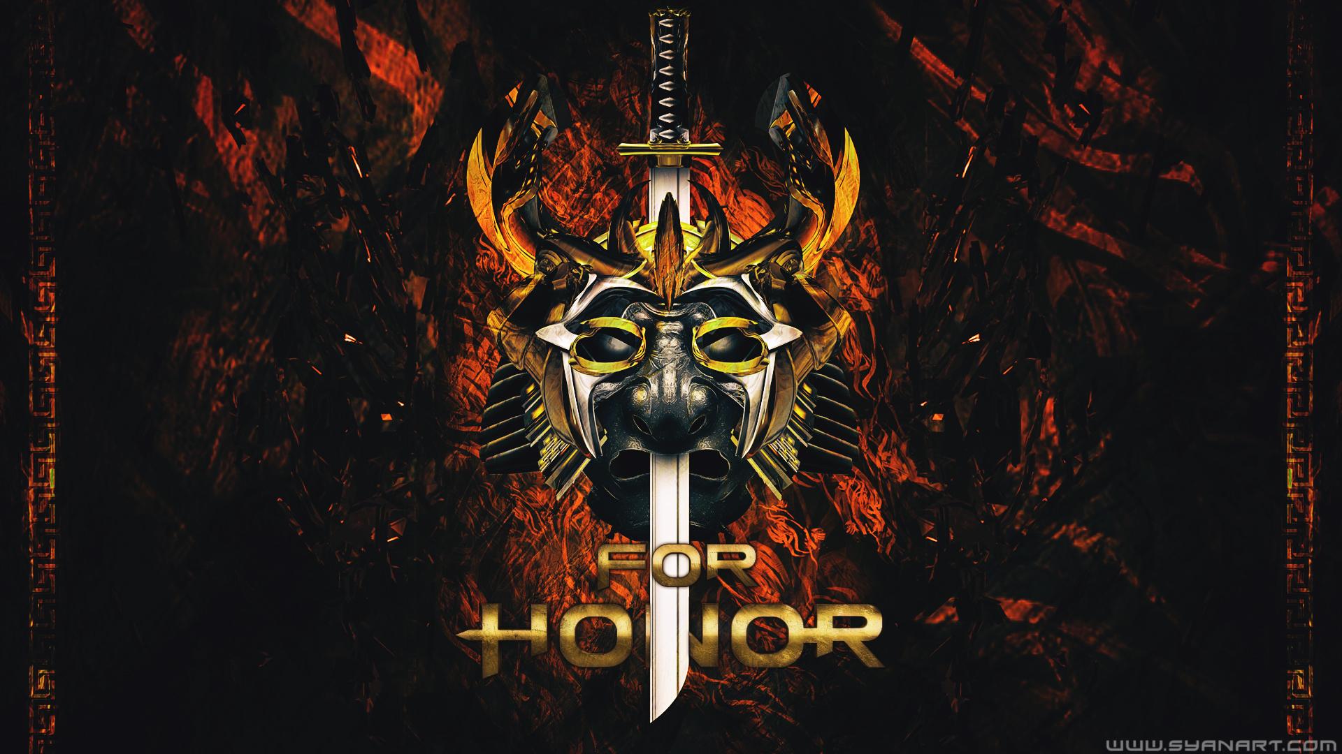 For Honor Samurai Helmet and Katana HD Wallpaper