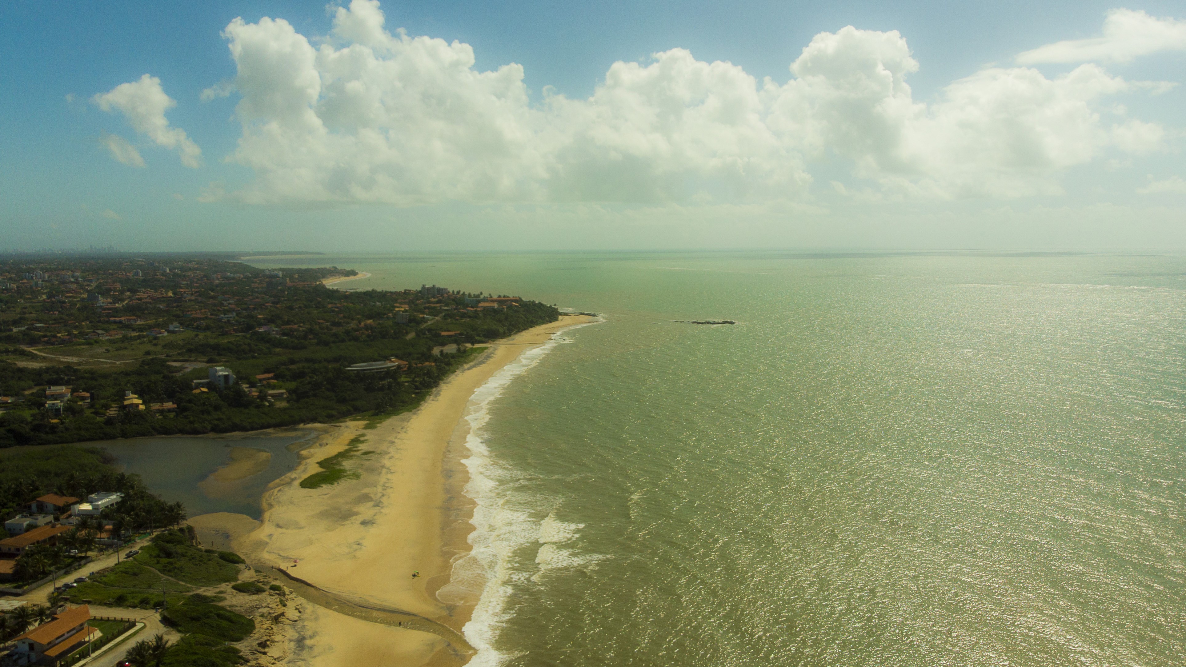4K Brazil Beach Drone Photo HD Wallpaper