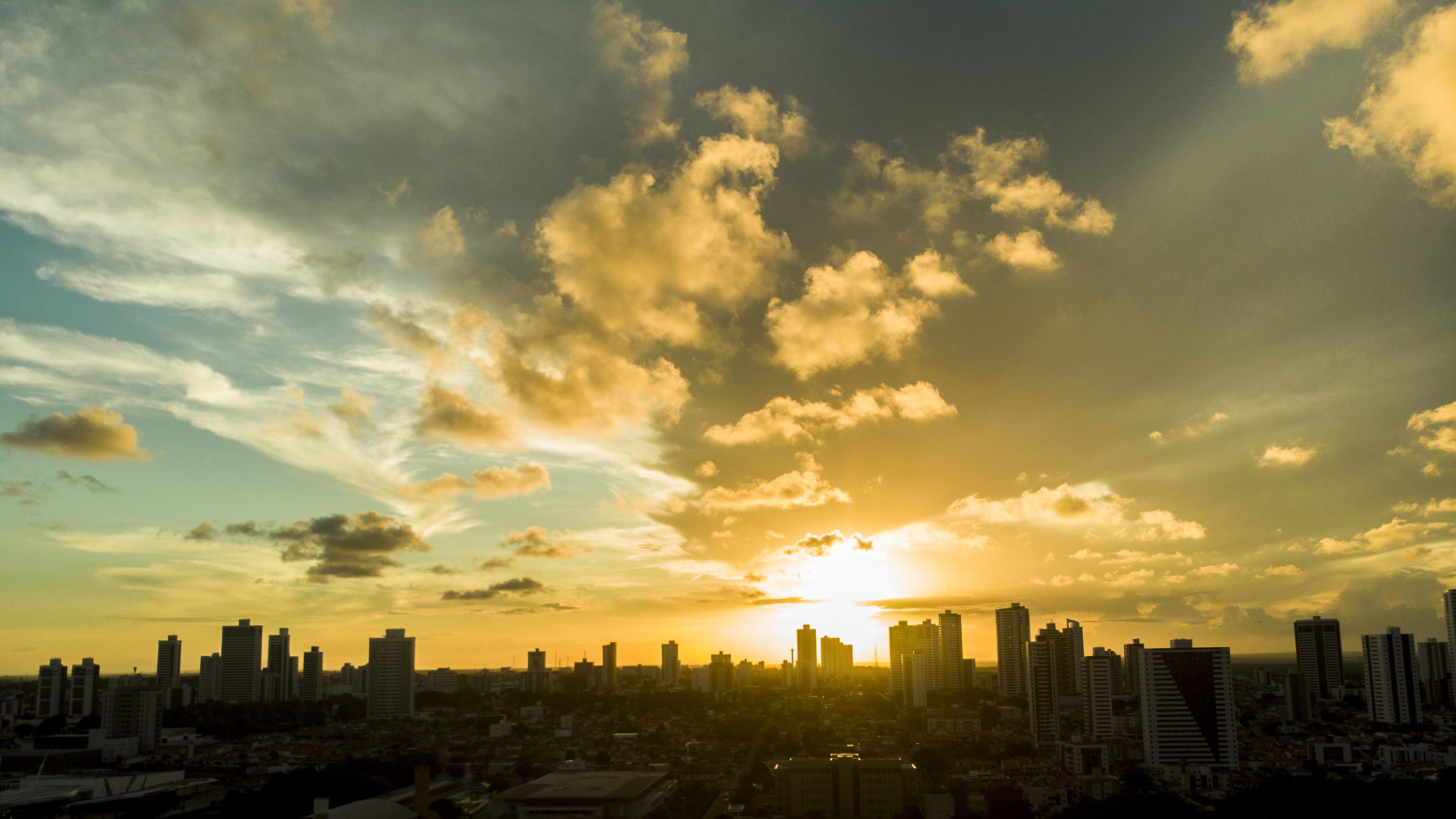 4K drone photo of João Pessoa, Brazil at sunset HD Wallpaper