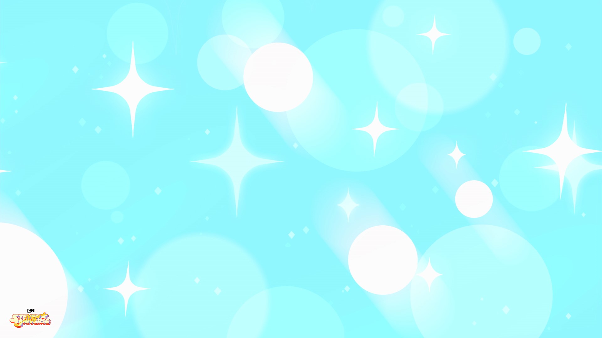 Steven Universe CN logo on cyan background with sparkles HD Wallpaper