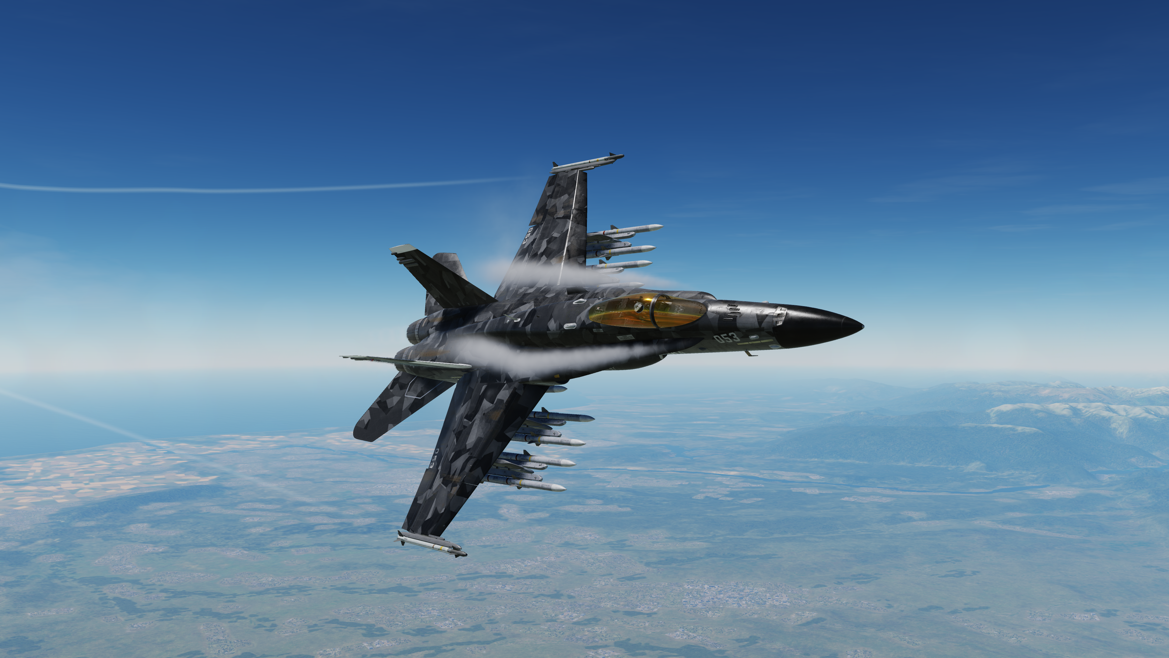 4K F/A-18 Hornet military aircraft in the sky HD Wallpaper