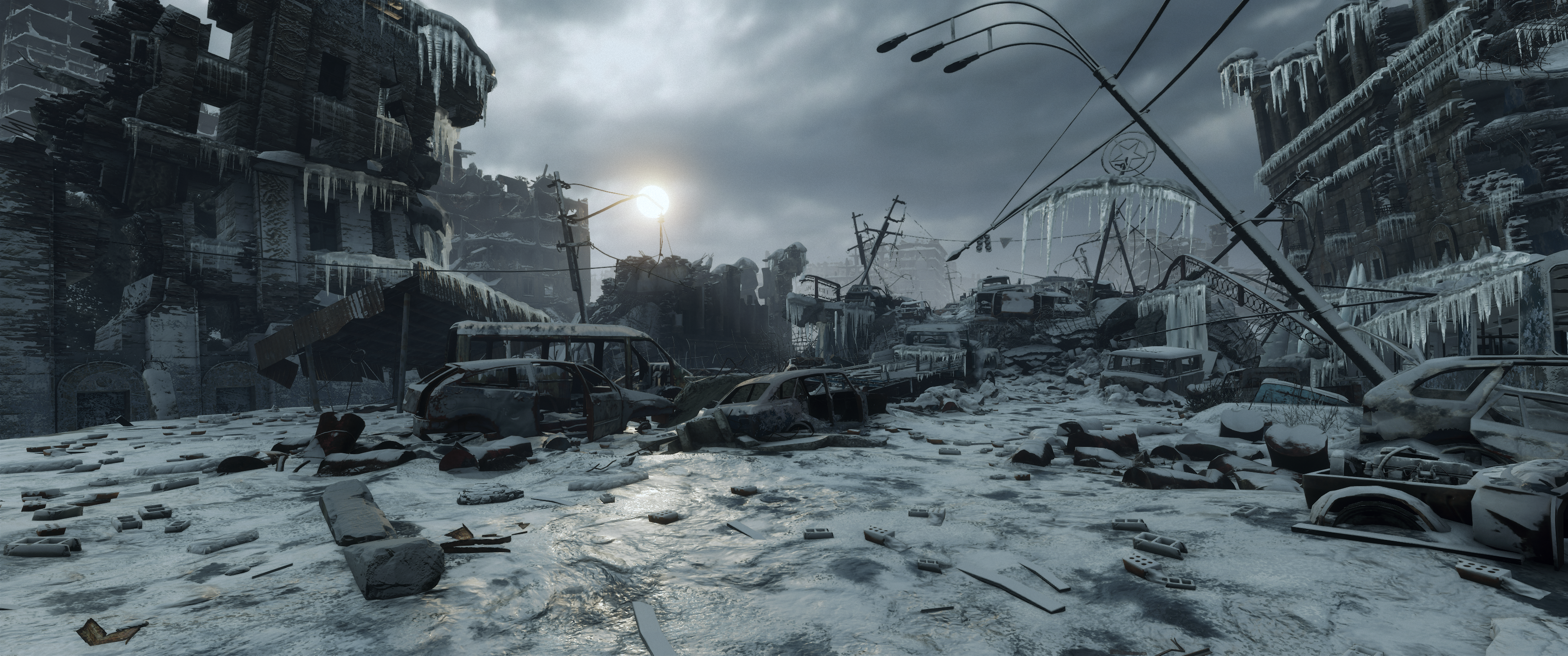 Apocalyptic city ruins in Metro Exodus HD Wallpaper