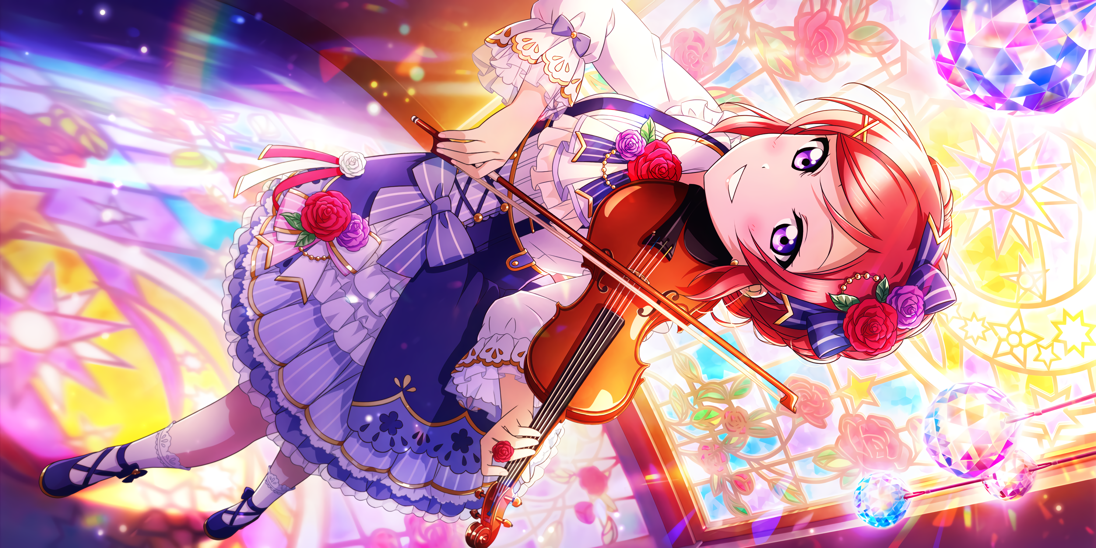 Maki Nishikino from Love Live! playing the violin HD Wallpaper