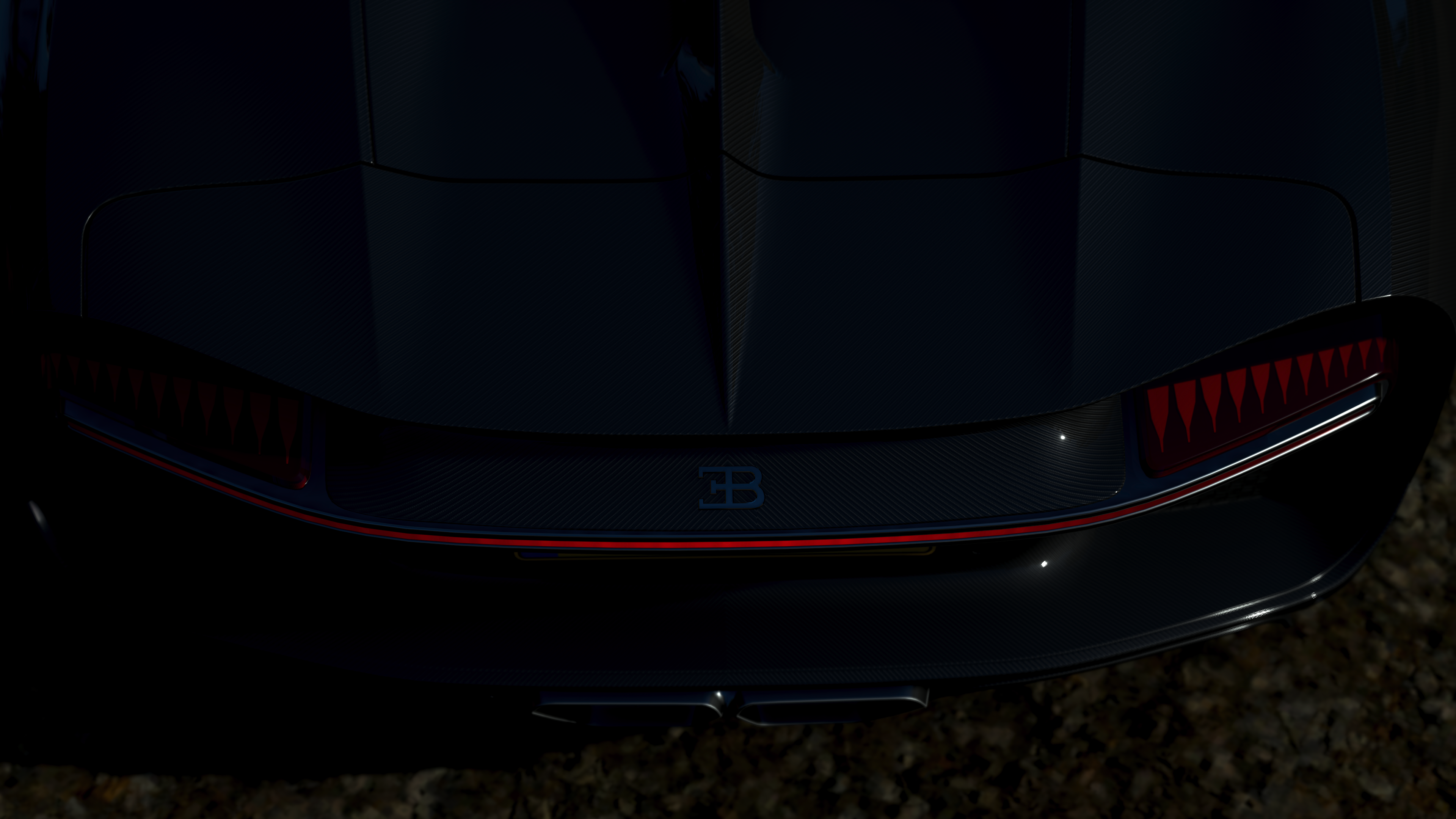 Bugatti Chiron rear lights and logo HD Wallpaper