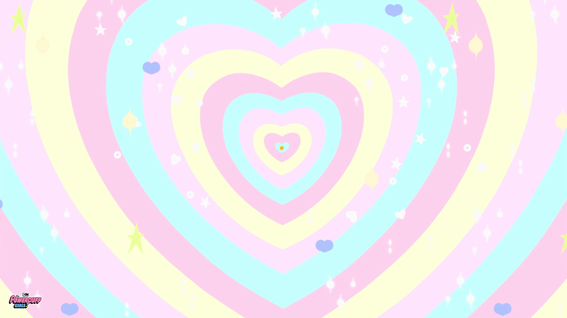 The Powerpuff Girls cartoon heart background HD Wallpaper
