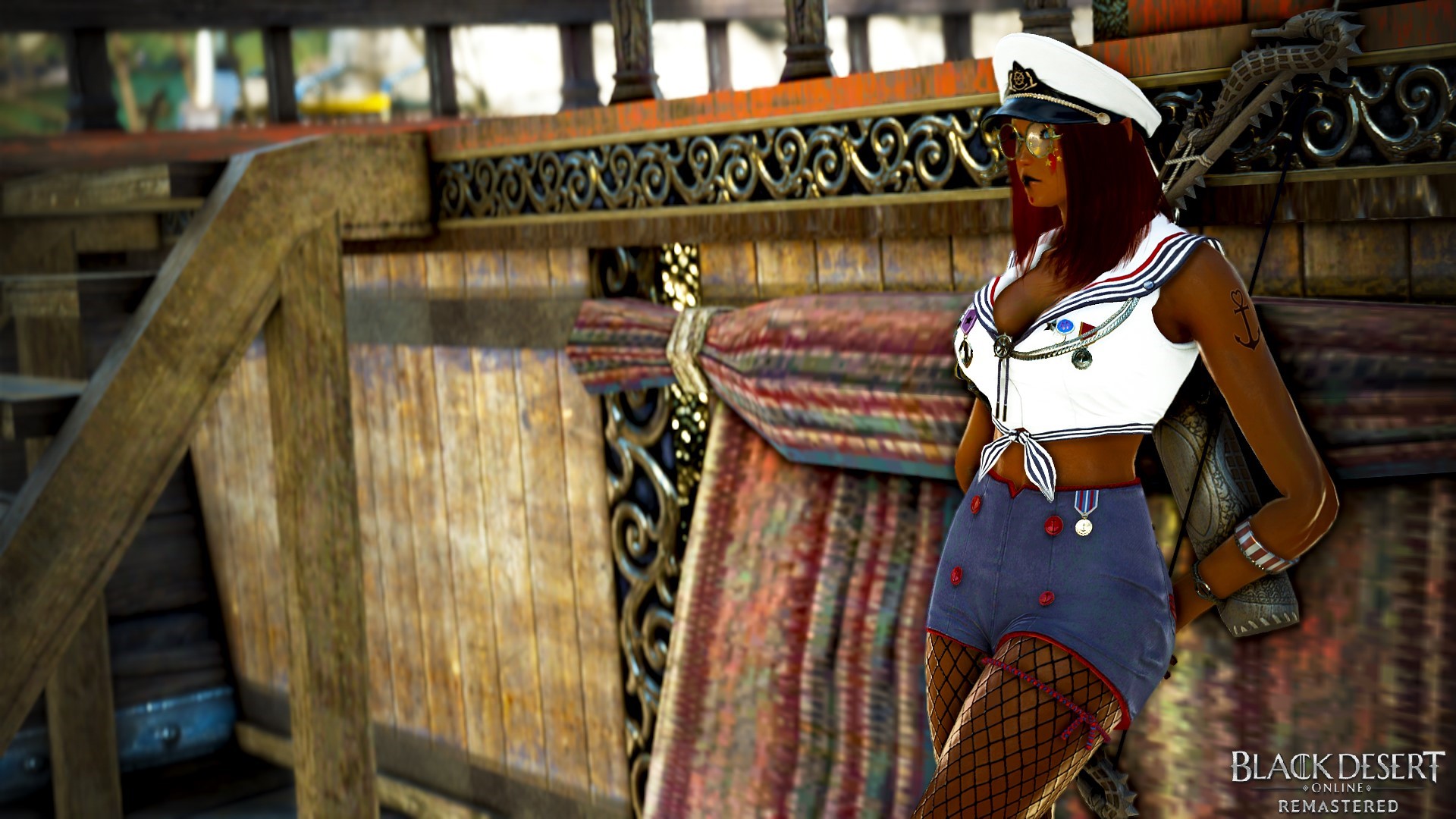 Woman in sailor outfit from Black Desert Online HD Wallpaper