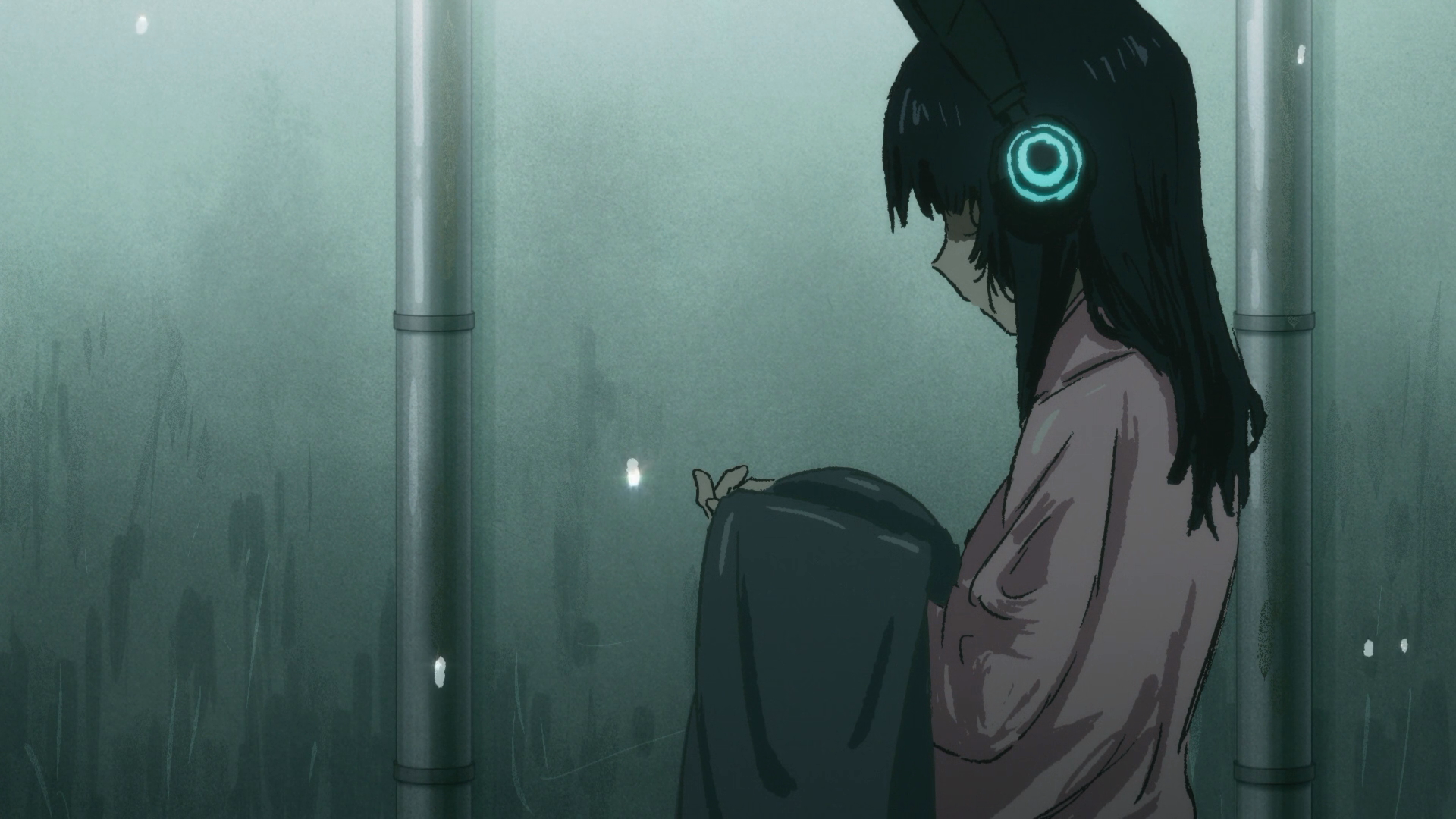 Girl with headphones in FLCL Progressive HD Wallpaper