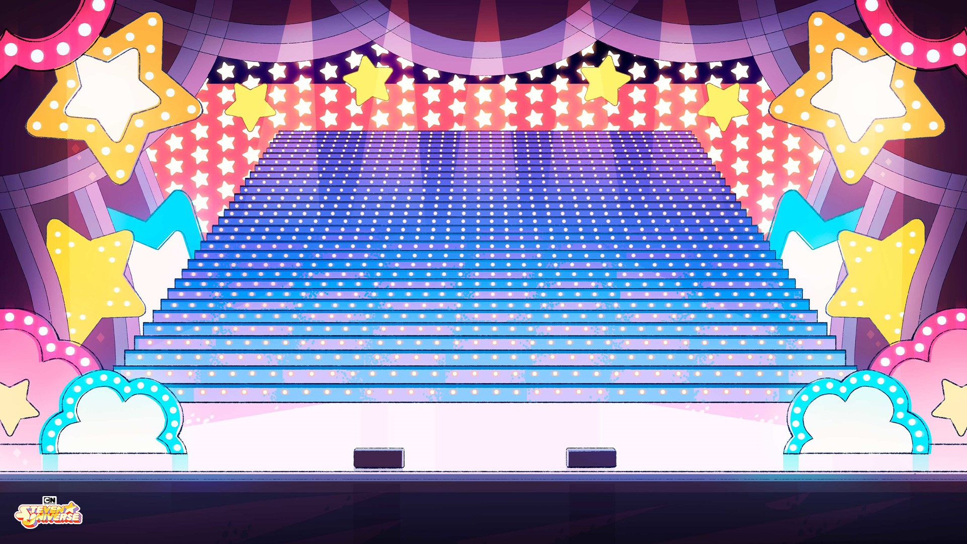 Steven Universe stage with stars and clouds HD Wallpaper