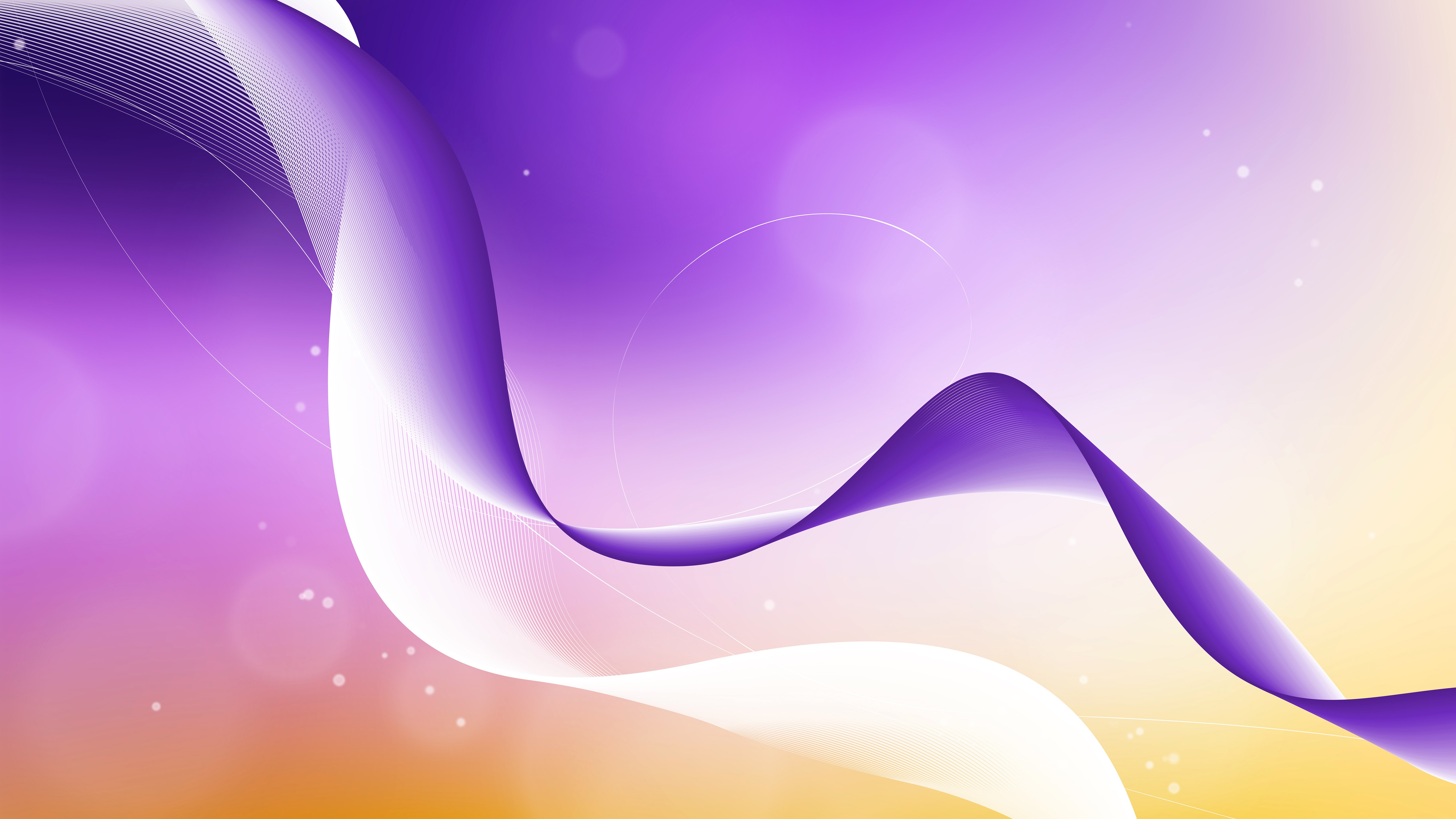 Abstract purple and orange wavy lines 4K HD Wallpaper
