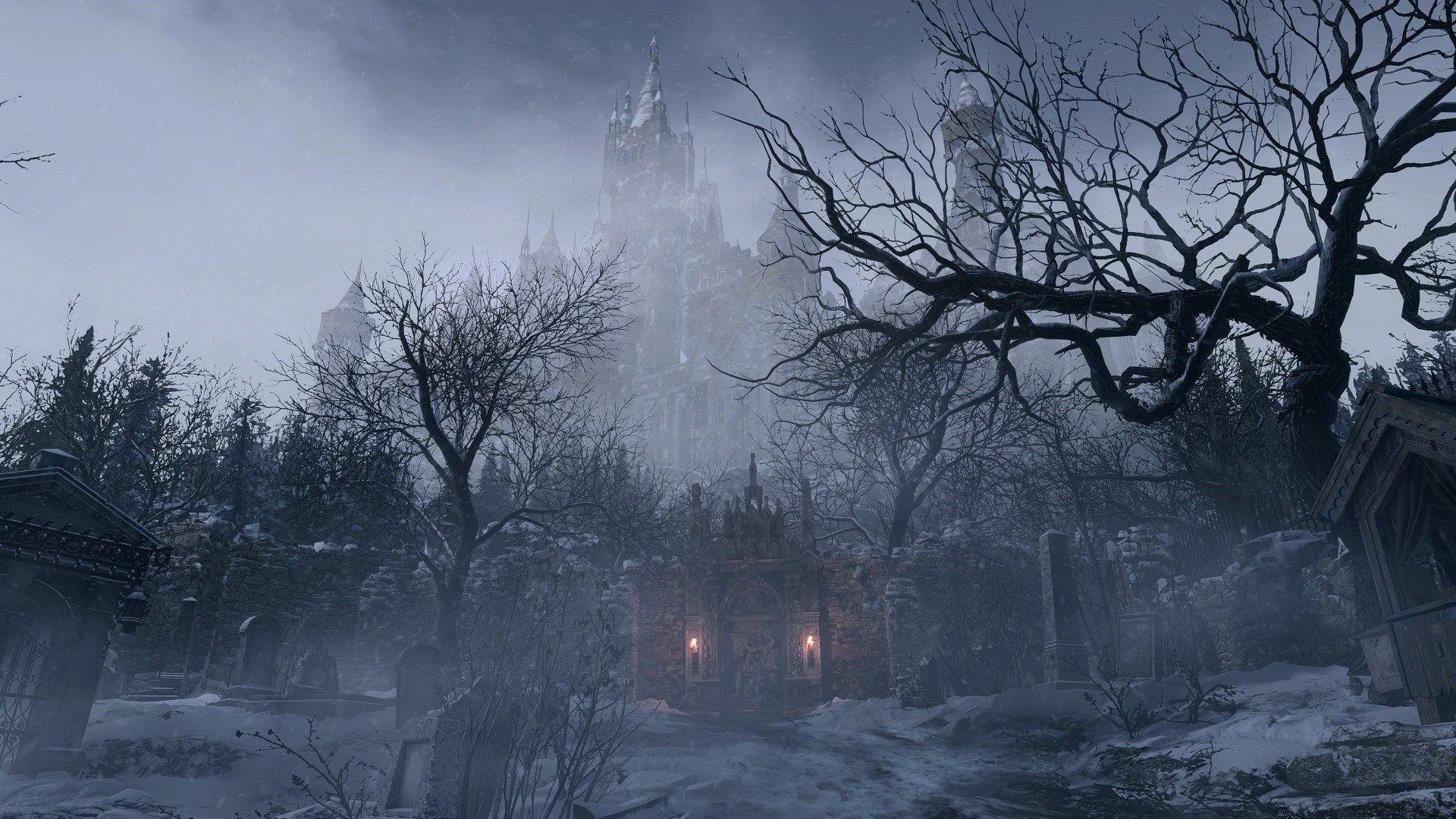 Resident Evil Village Castle in Winter HD Wallpaper