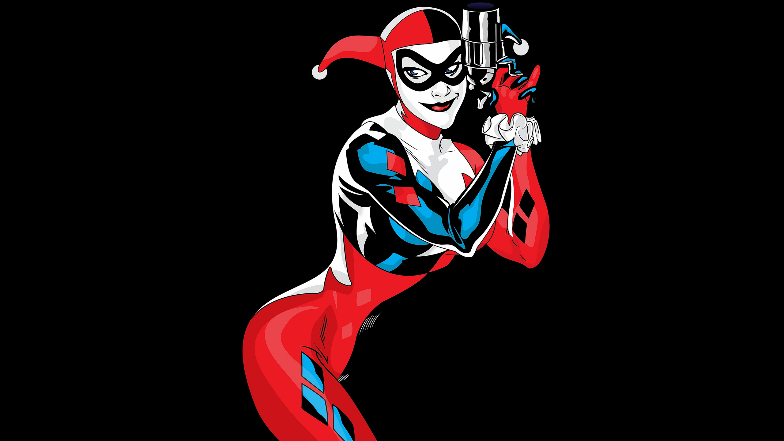 Harley Quinn from DC Comics holding a gun HD Wallpaper