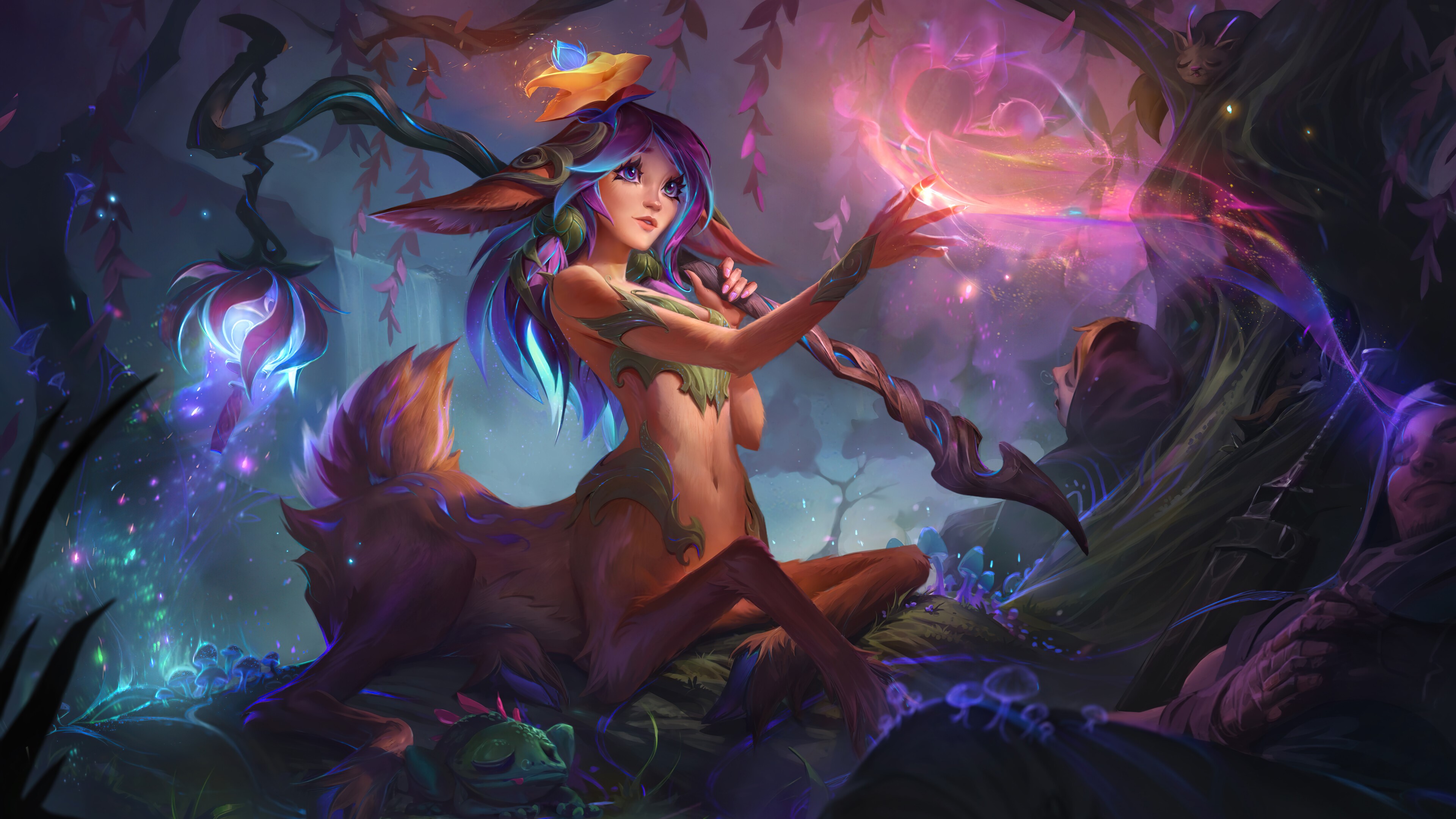 Lillia from League of Legends in a magical forest HD Wallpaper