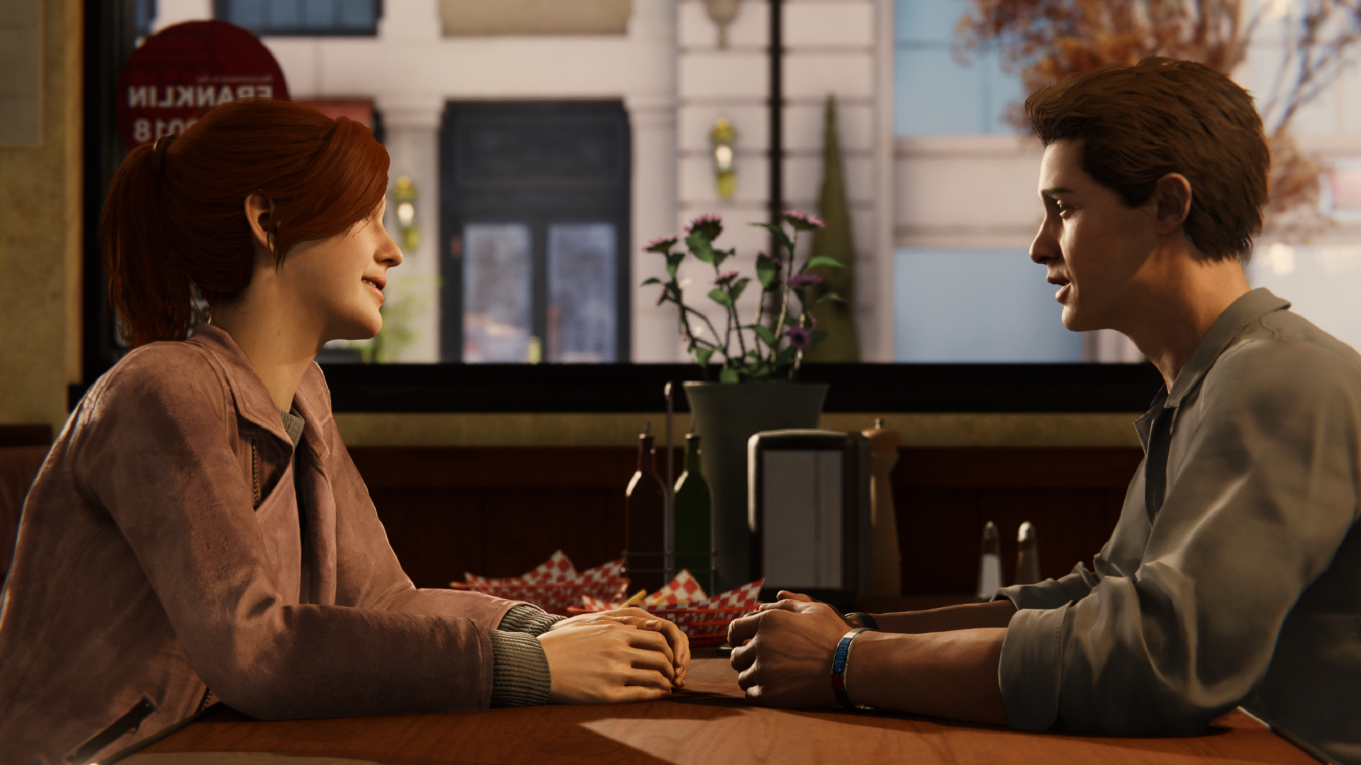 Mary Jane Watson and Peter Parker from Marvel's Spider-Man HD Wallpaper