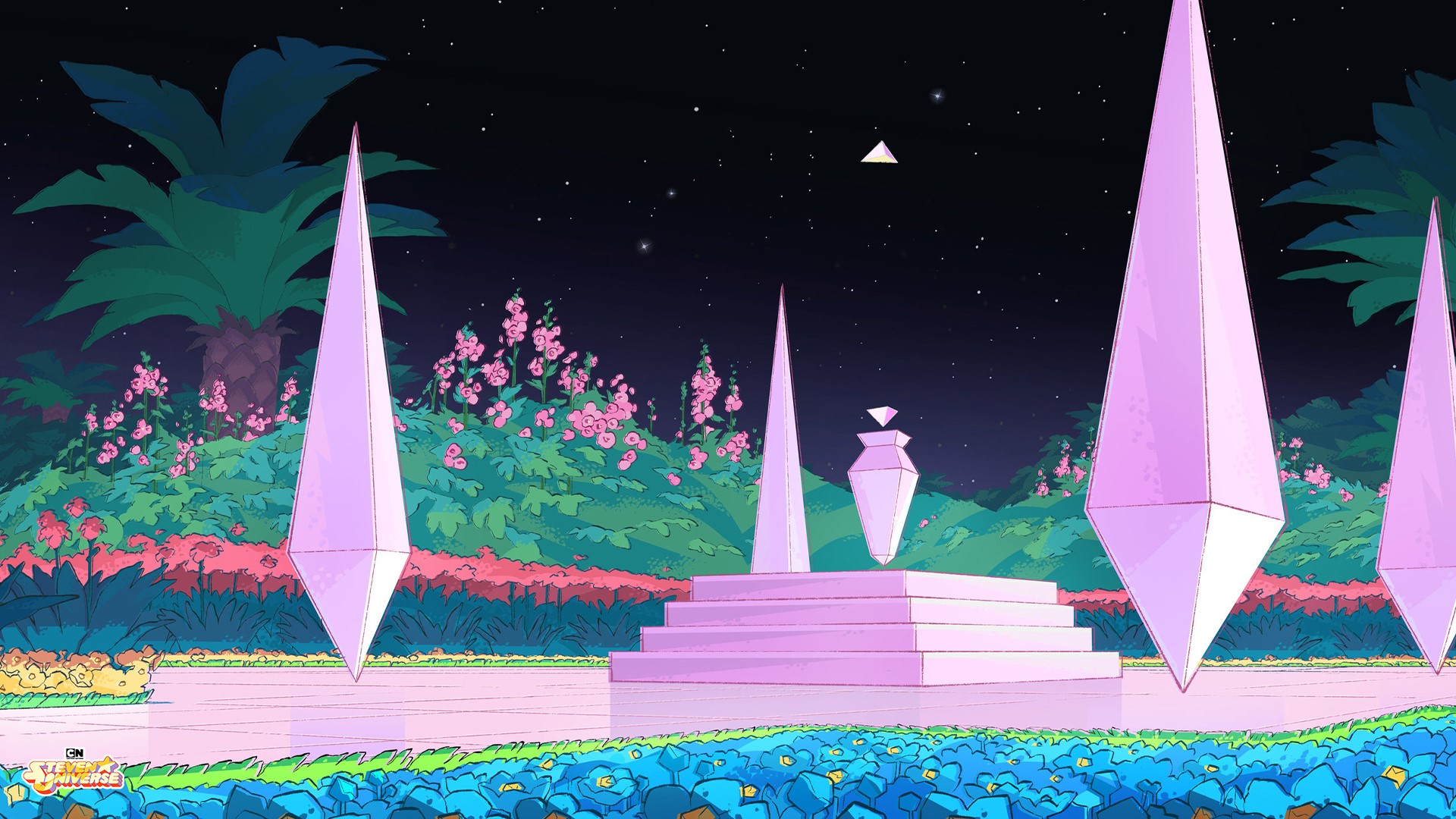 Steven Universe Garden at Night HD Wallpaper