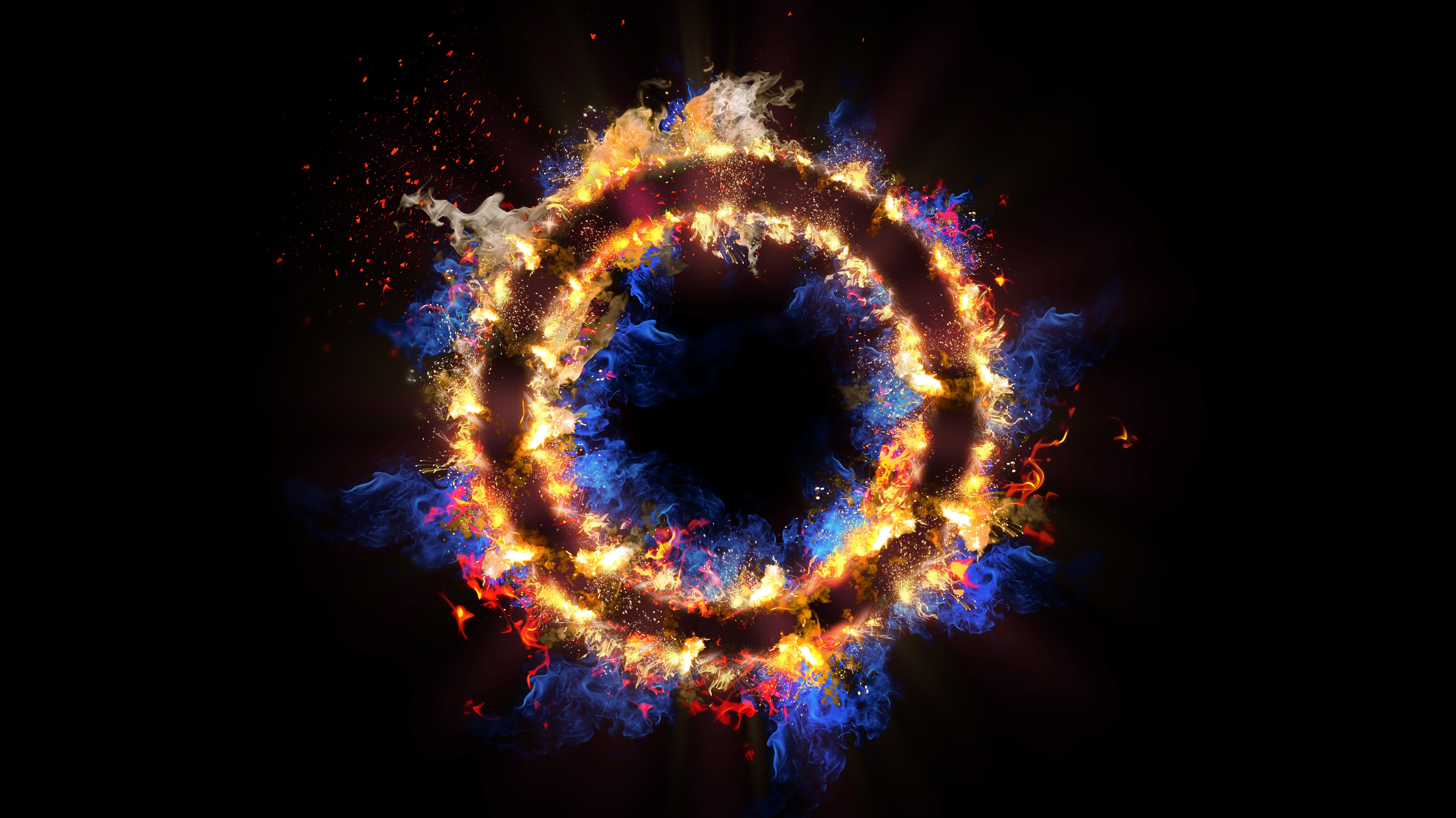 Fiery Ring Abstract 4K HD Wallpaper