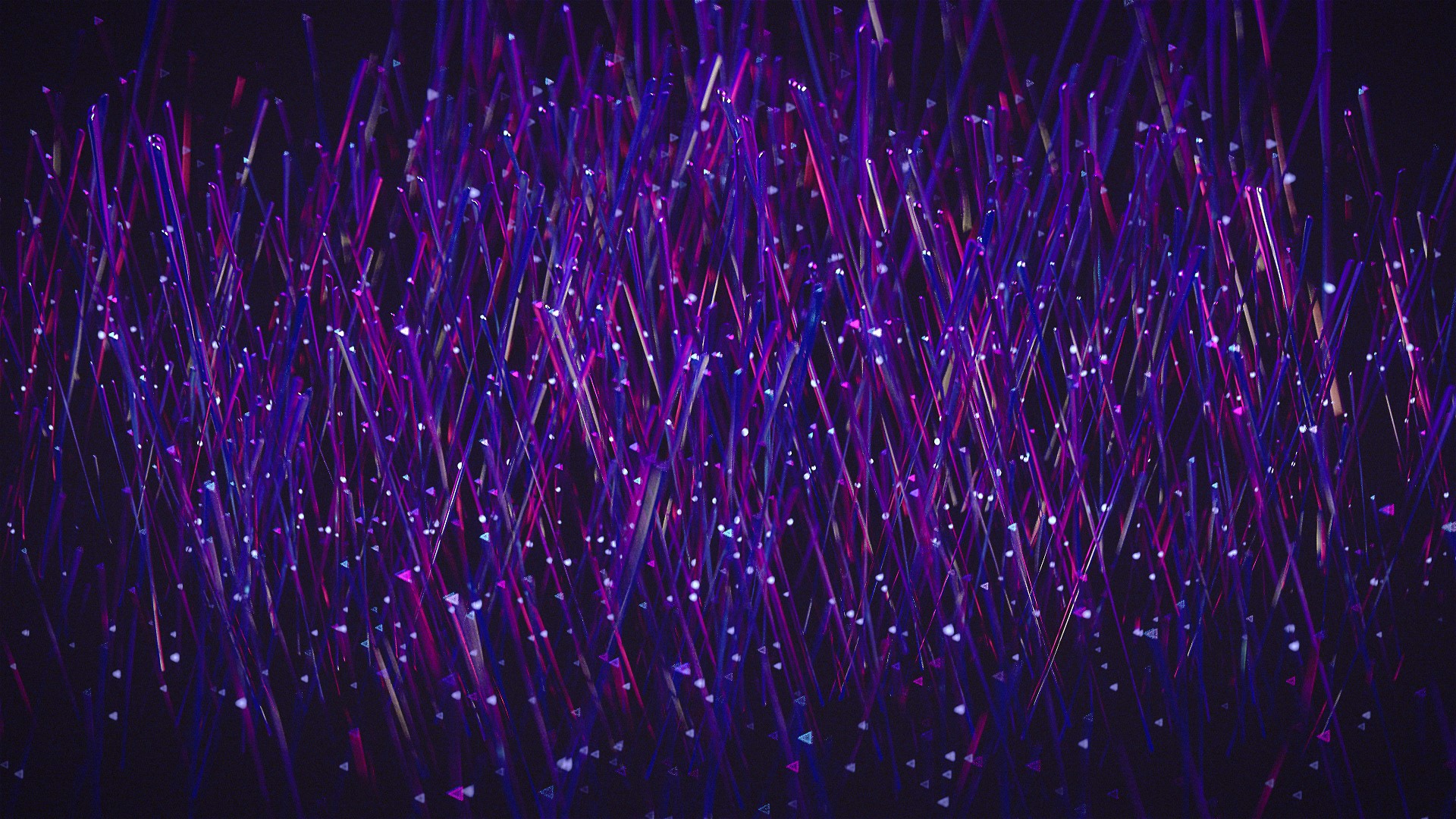 Abstract purple diagonal lines with glowing particles HD Wallpaper