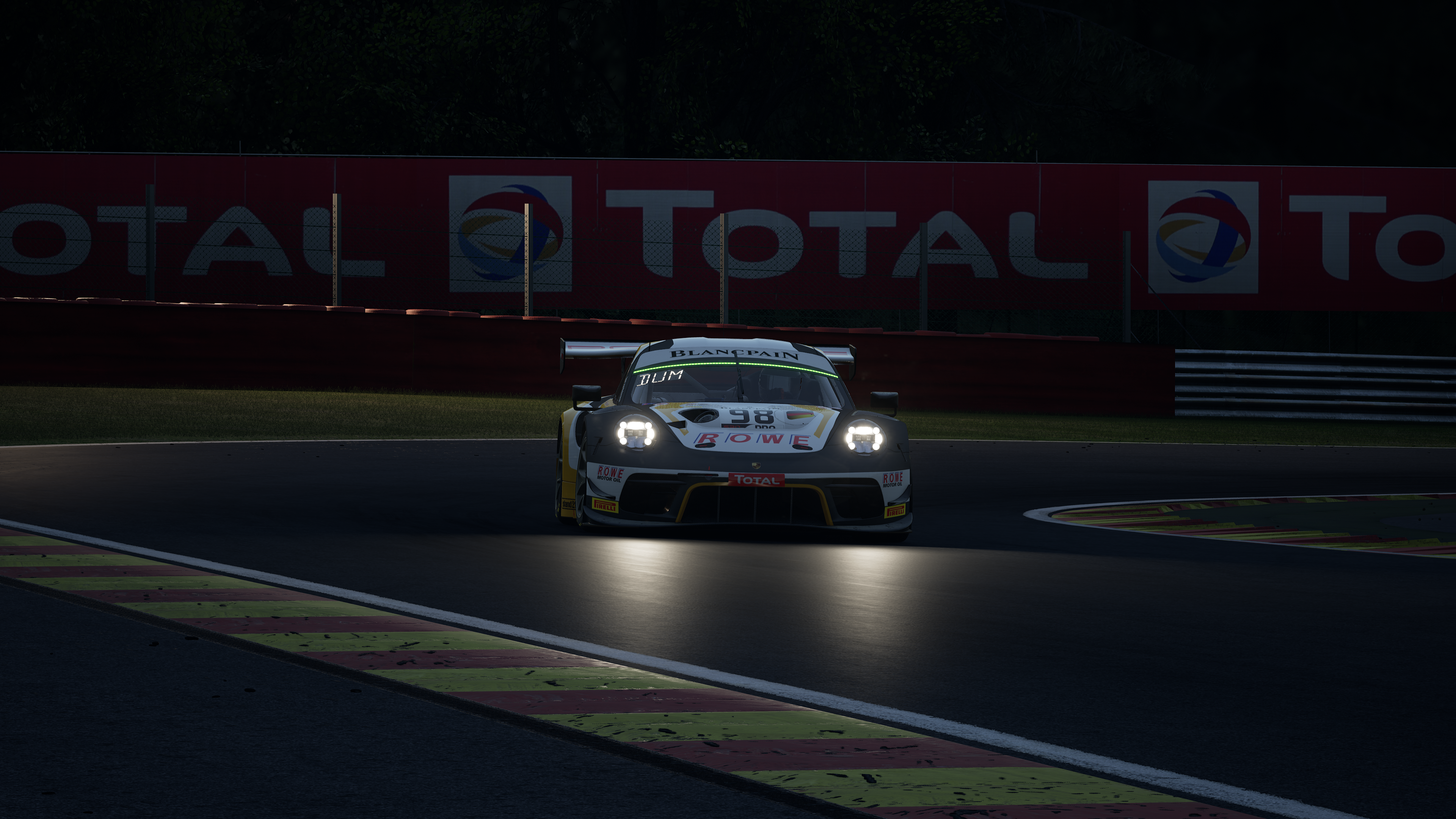 Porsche 911 GT3 R on Spa-Francorchamps track HD Wallpaper