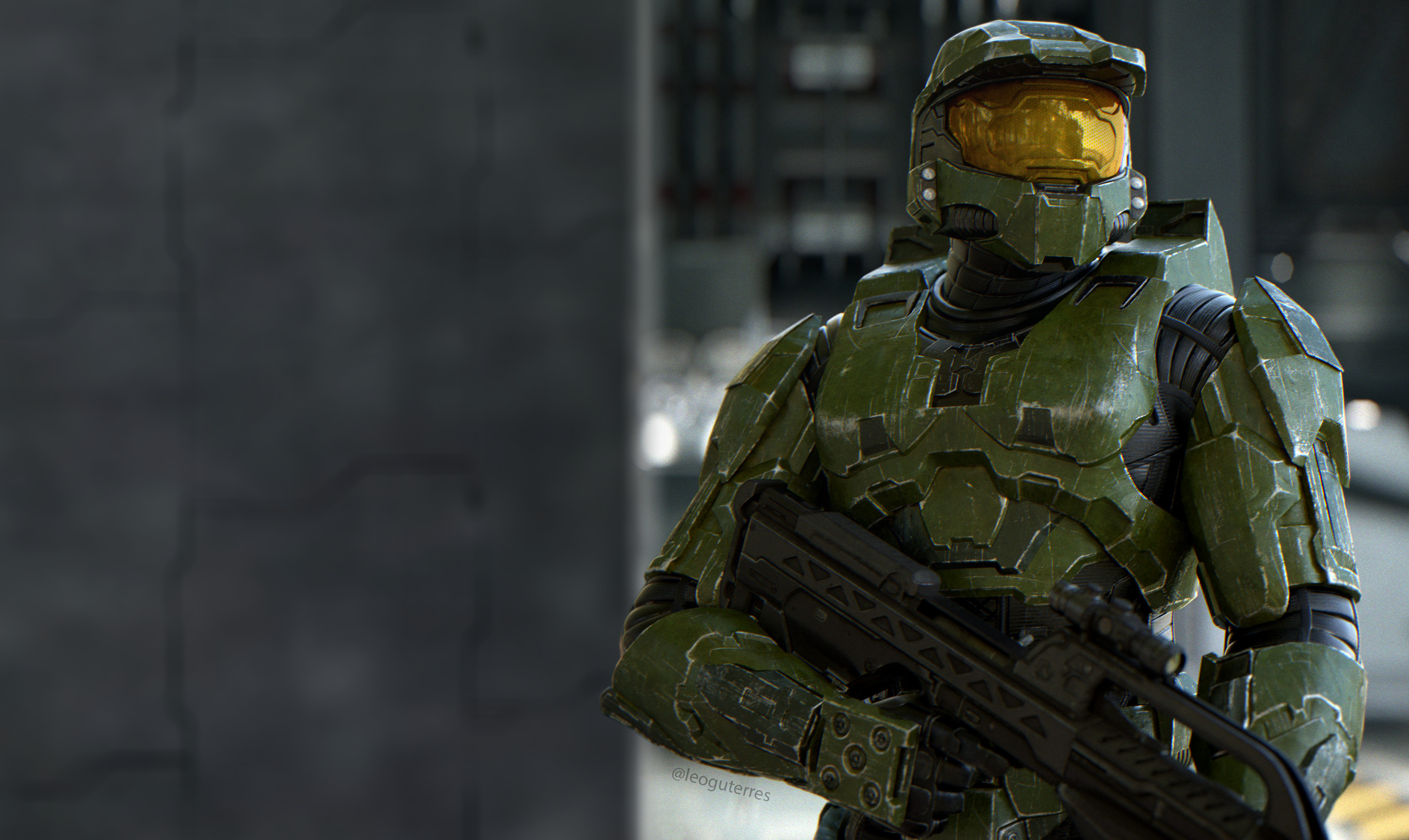 Master Chief from Halo holding a weapon HD Wallpaper