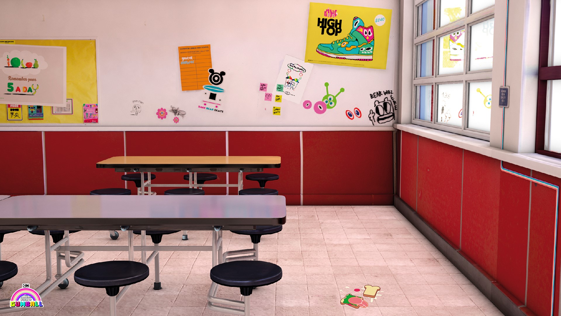The Amazing World of Gumball cafeteria scene HD Wallpaper