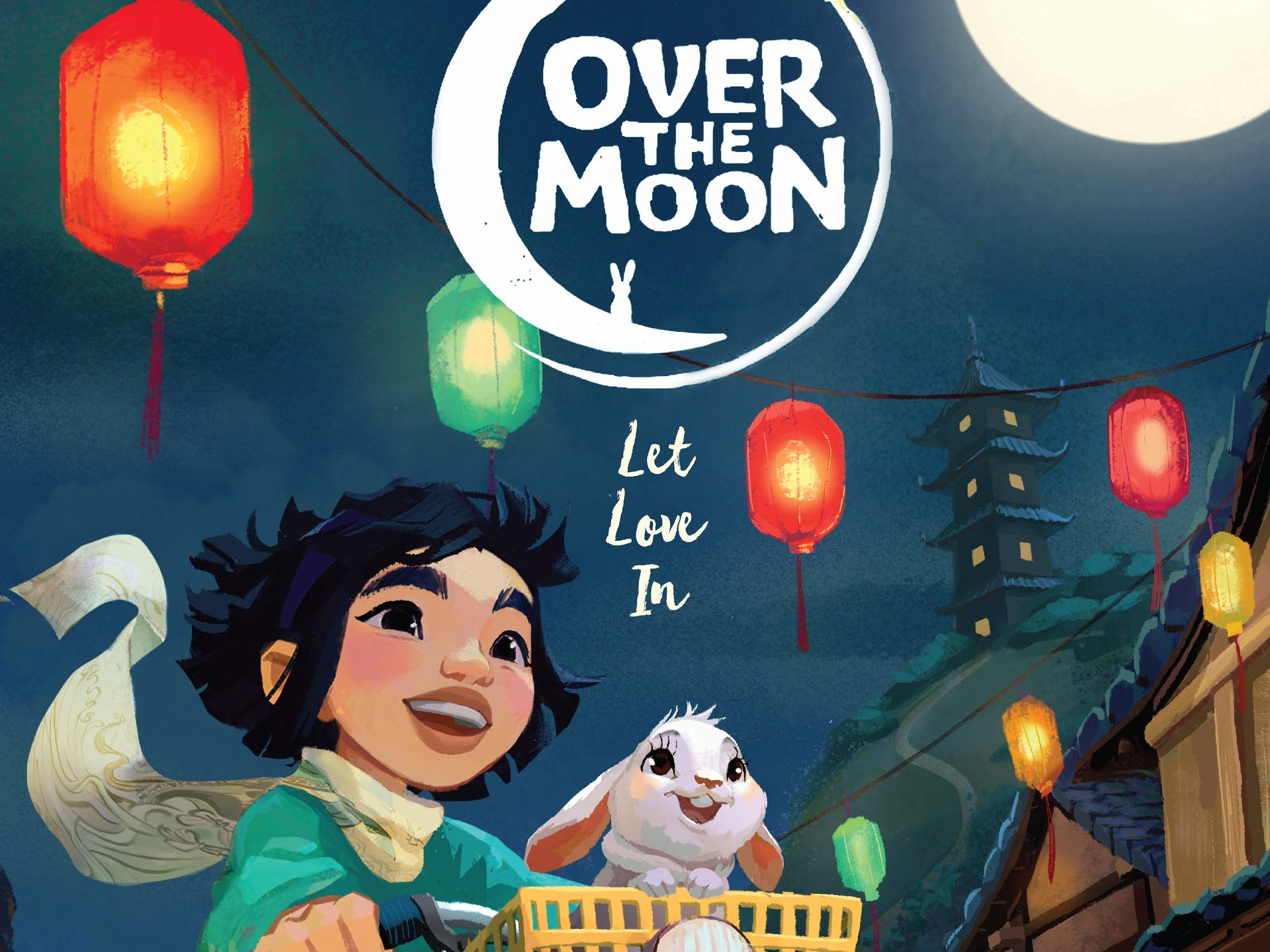 Over The Moon Movie Poster with Fei Fei and Bungee HD Wallpaper