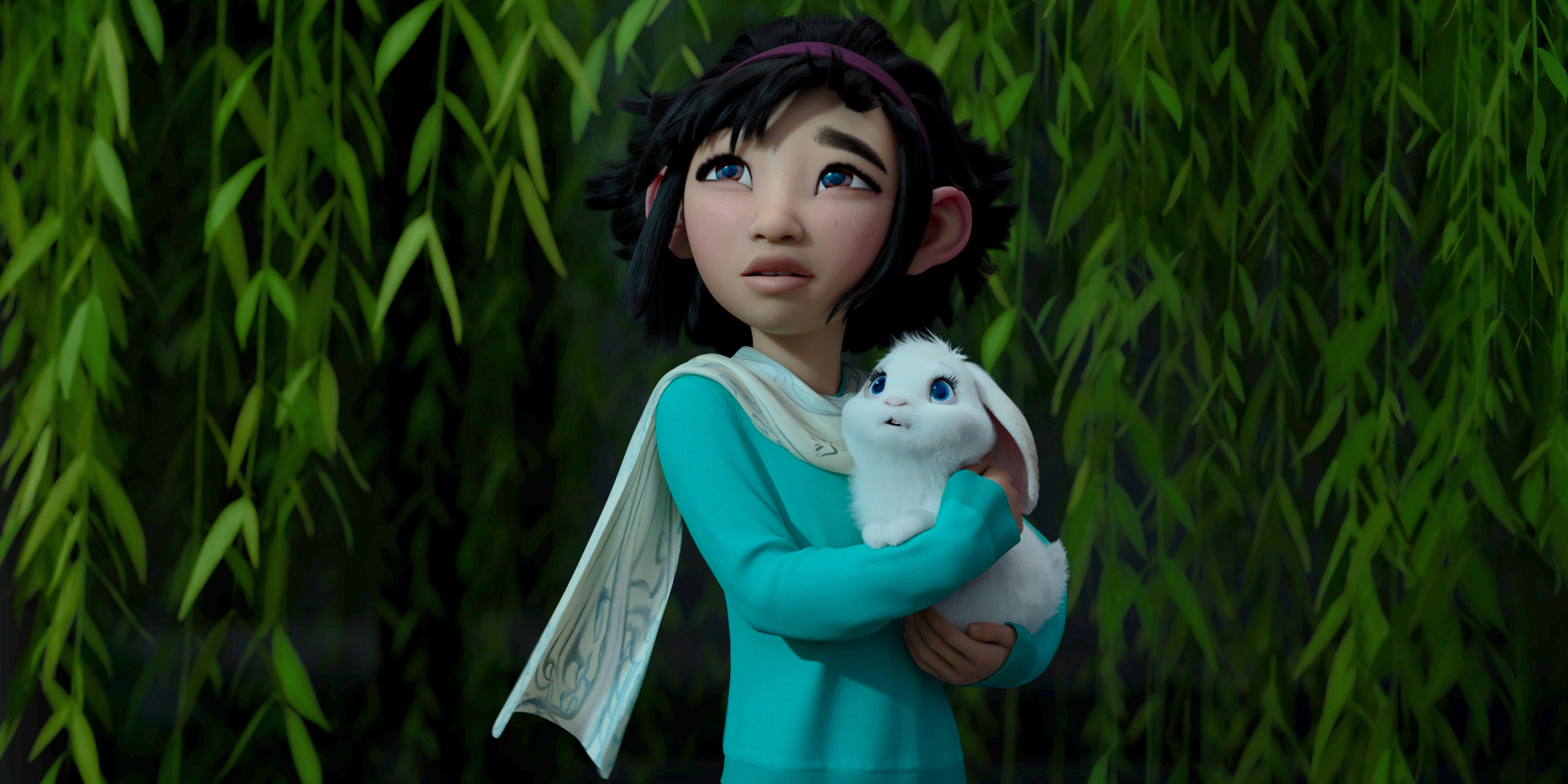 Fei Fei holding Bungee from Over the Moon HD Wallpaper