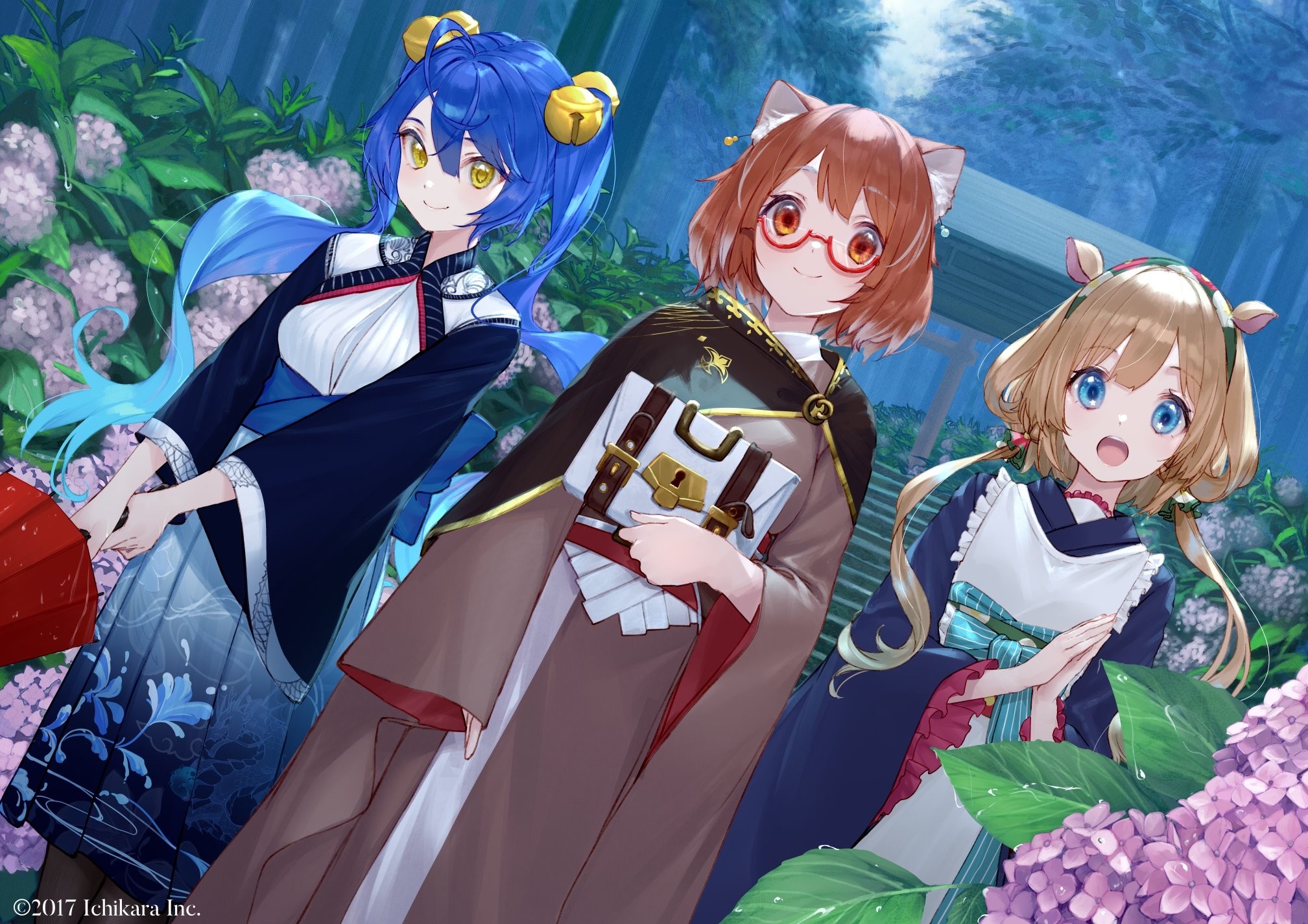 Amamiya Kokoro, Ratna Petit, and Eli Conifer from Nijisanji HD Wallpaper
