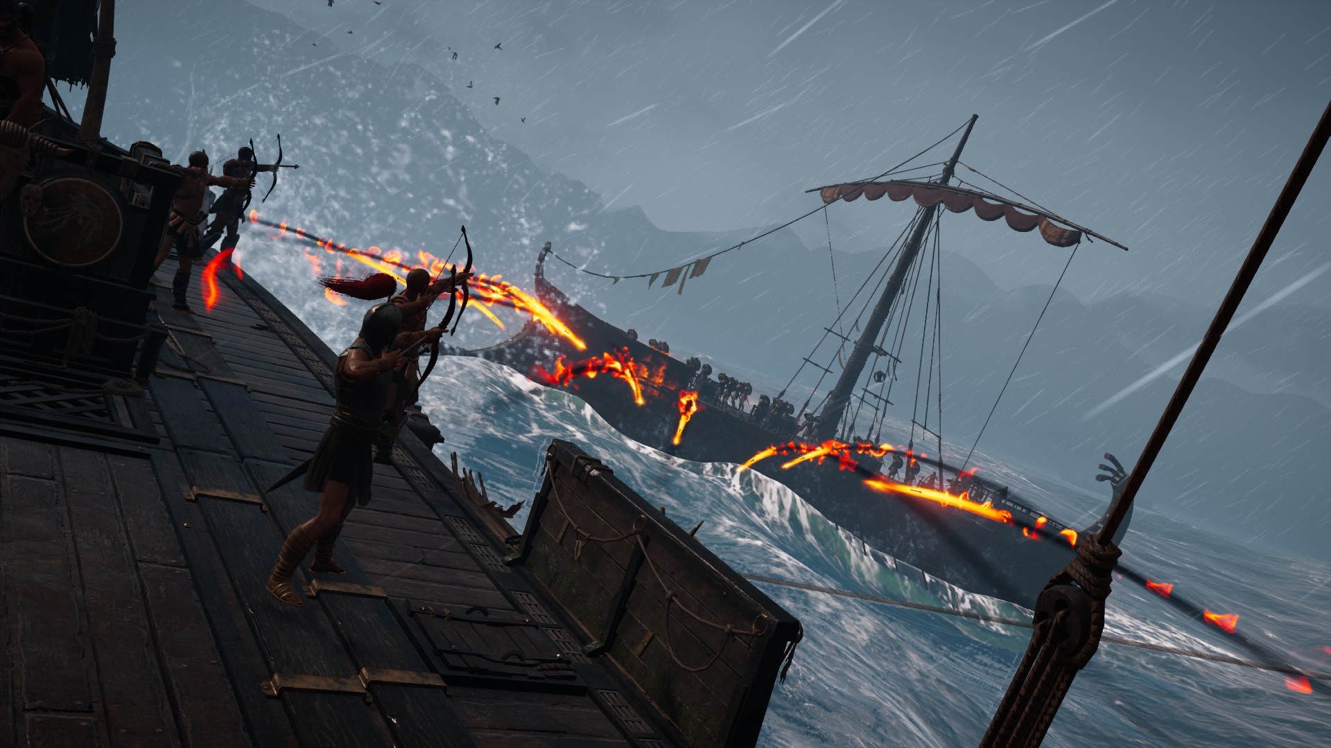 Warships battle in Assassin's Creed: Odyssey HD Wallpaper