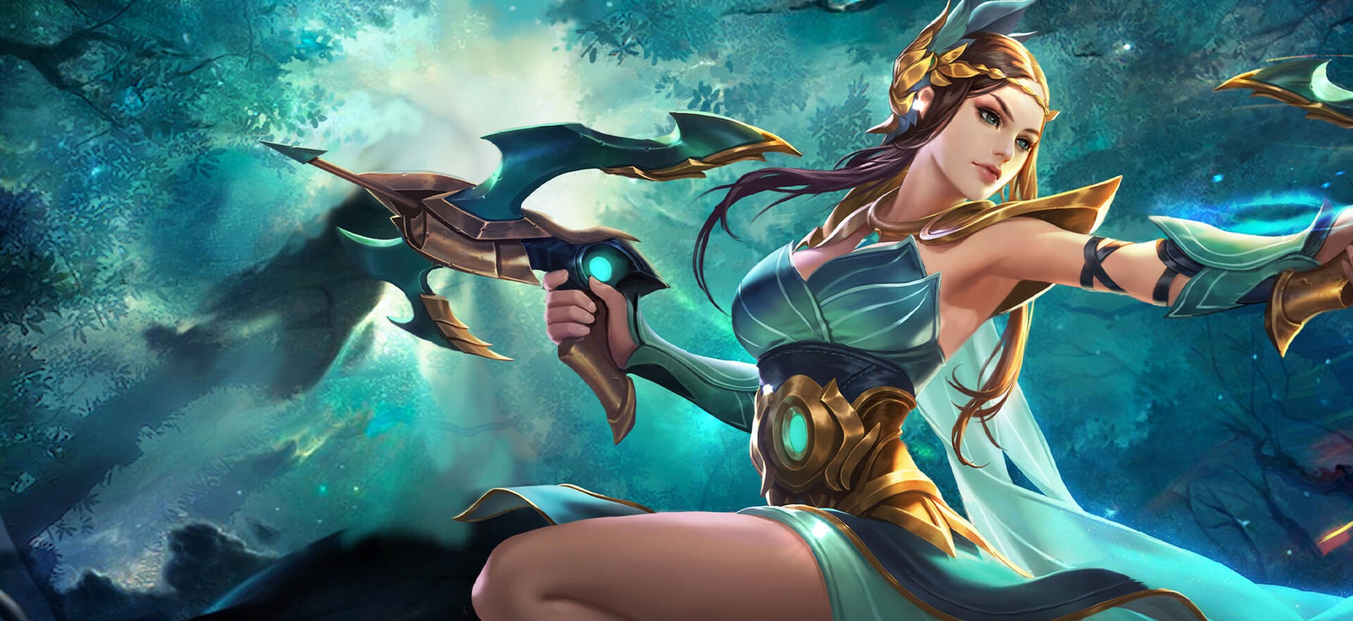 Fantasy girl with a bow and arrow in a forest HD Wallpaper