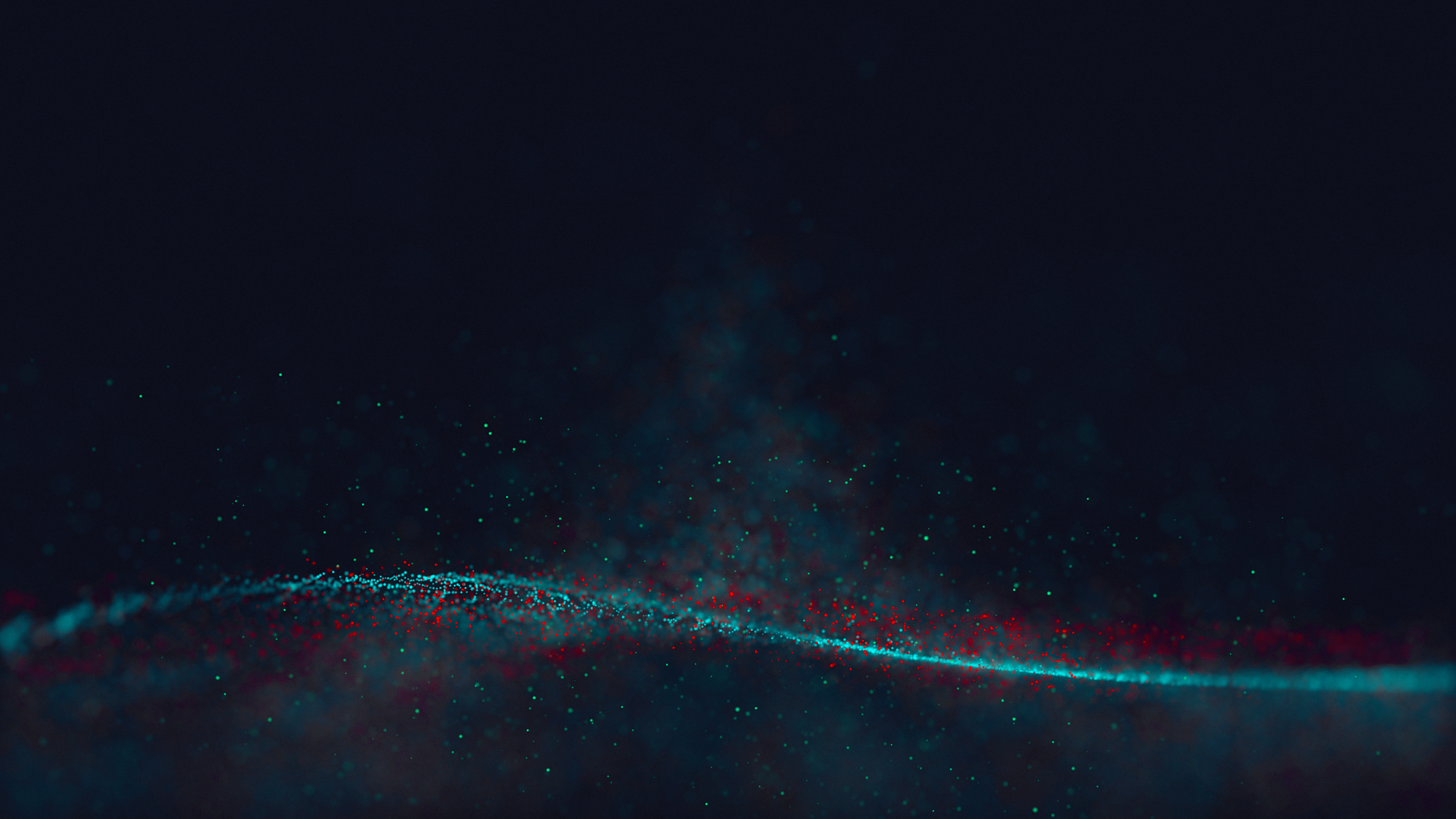 Abstract particle wave with red and blue lights HD Wallpaper