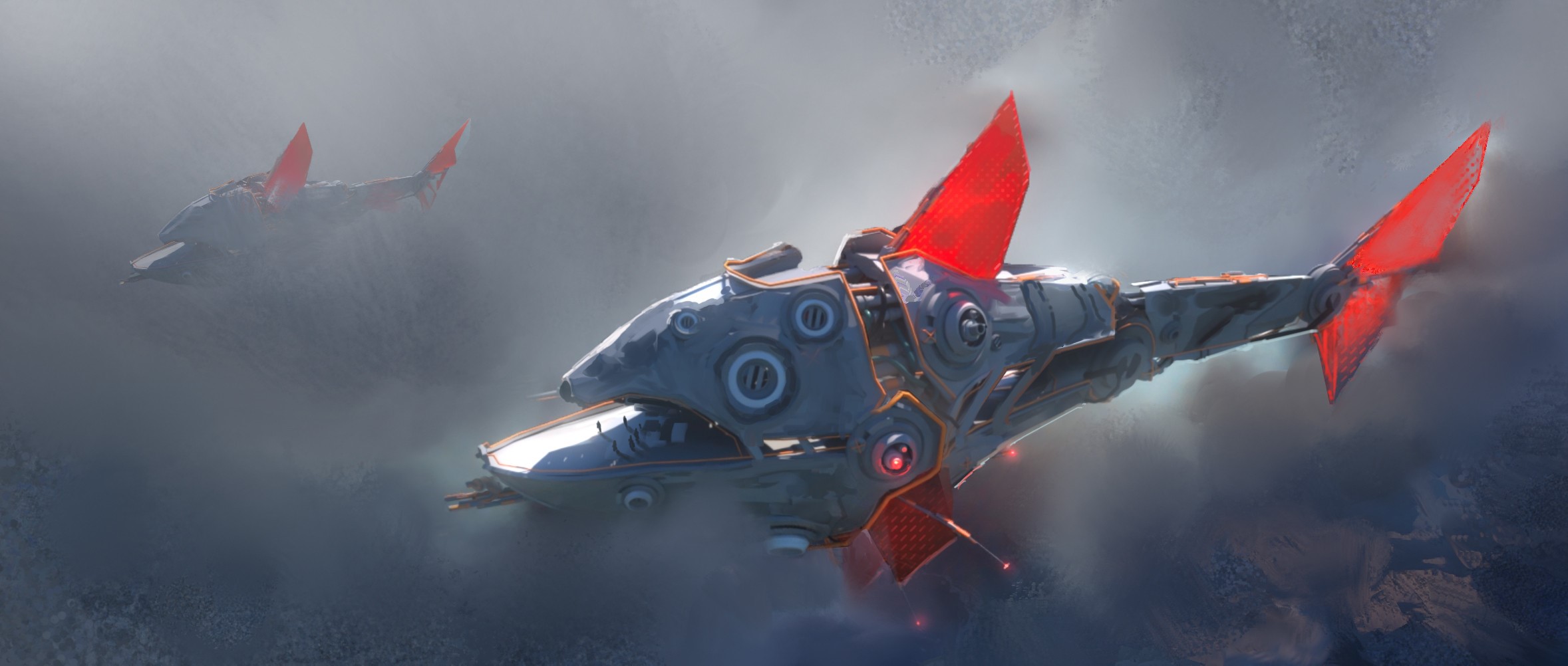 Leon Tukker's Barracuda-like Aircraft in Fog HD Wallpaper