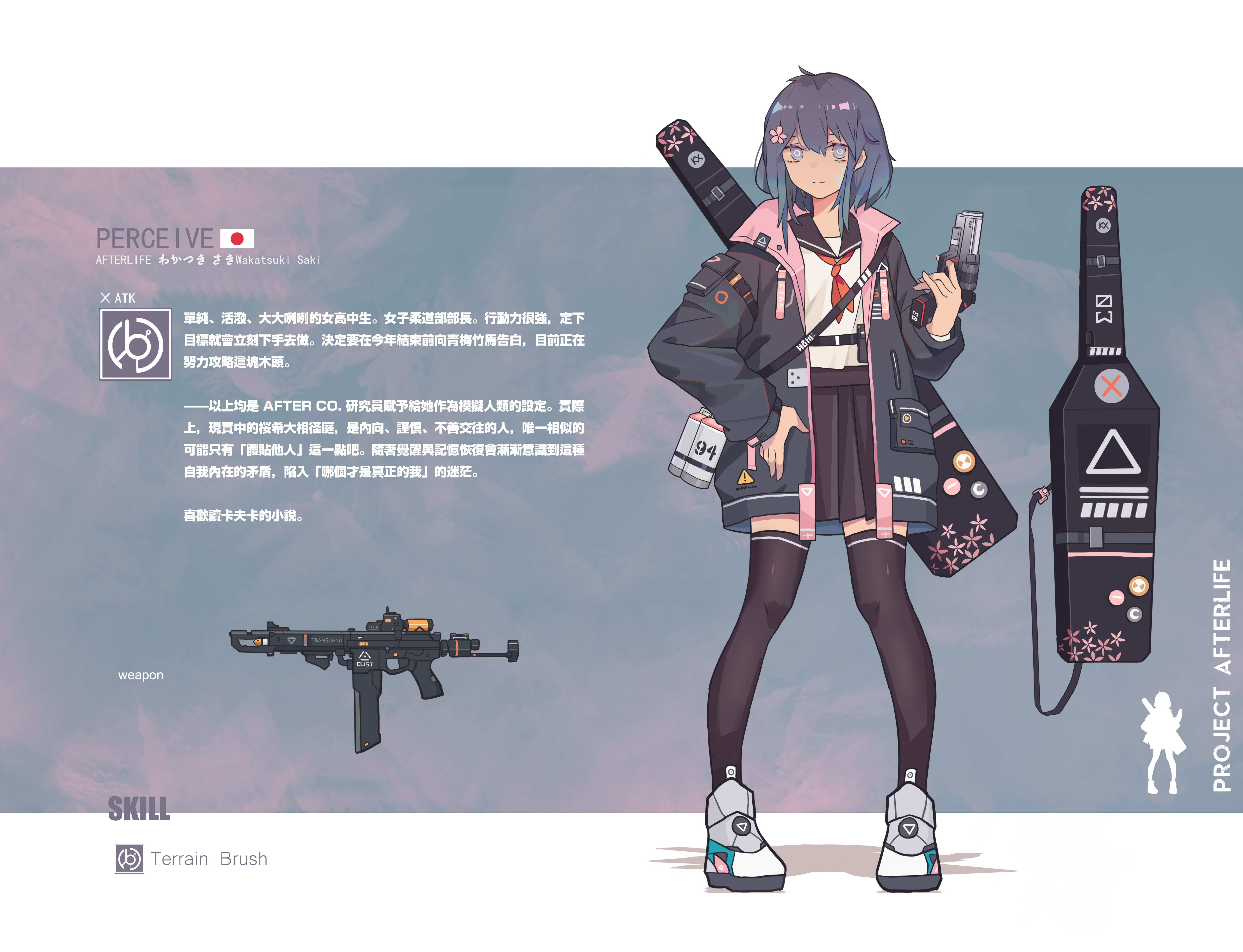 Project Afterlife:atsuki Saki with Weapon HD Wallpaper